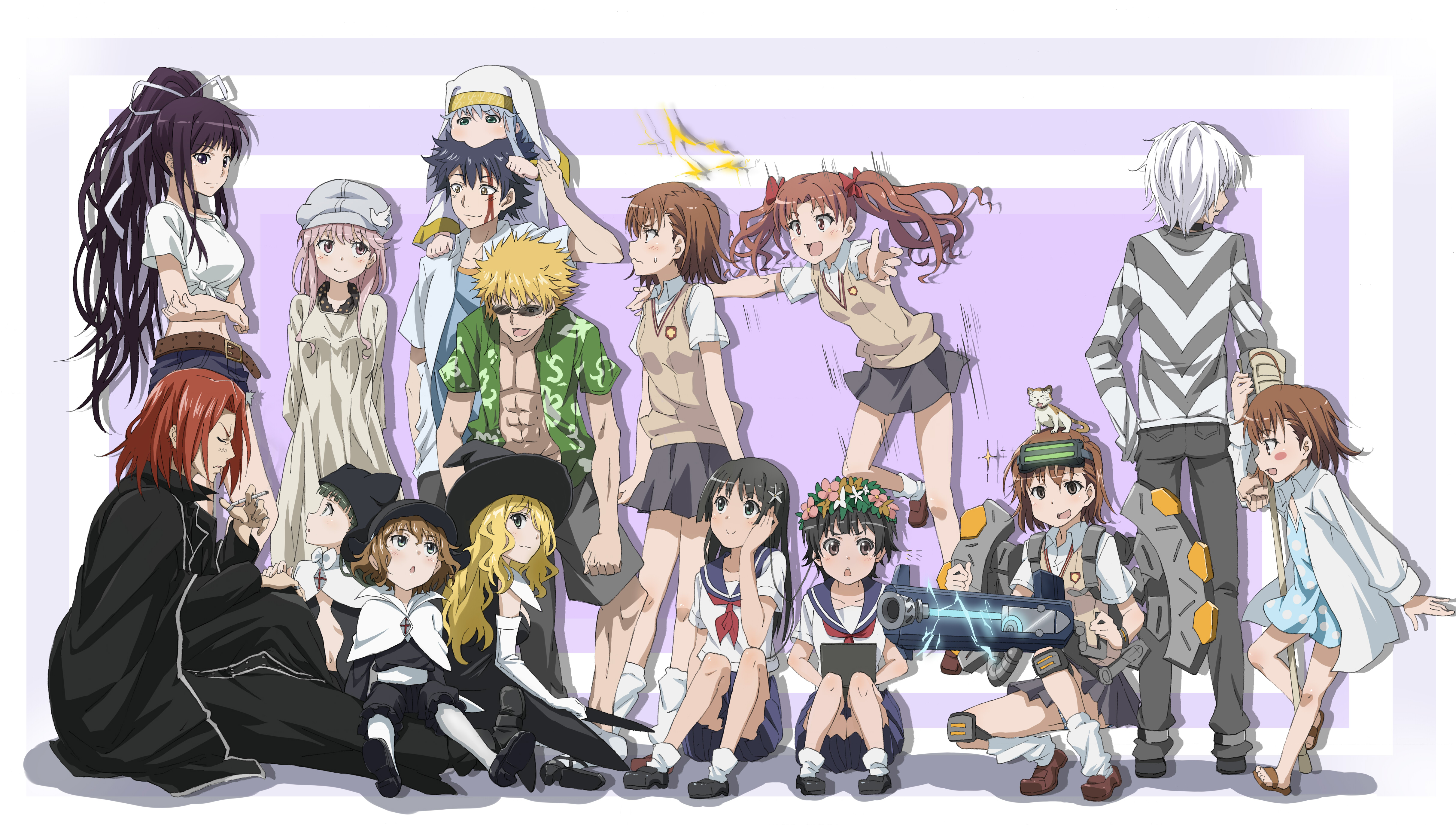 Characters from A Certain Magical Index and A Certain Scientific Railgun HD Wallpaper
