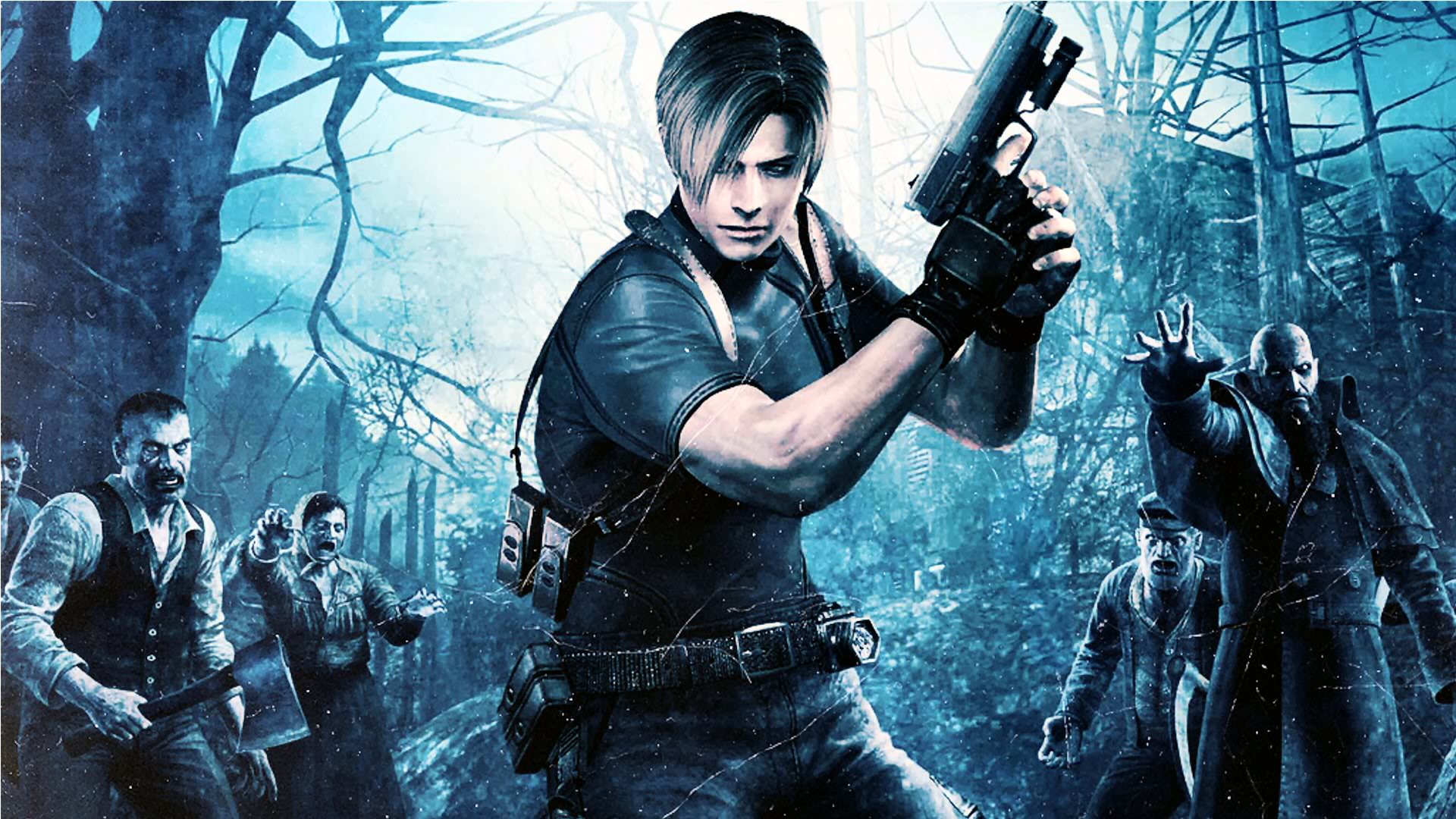 Leon S. Kennedy from Resident Evil fighting zombies HD Wallpaper
