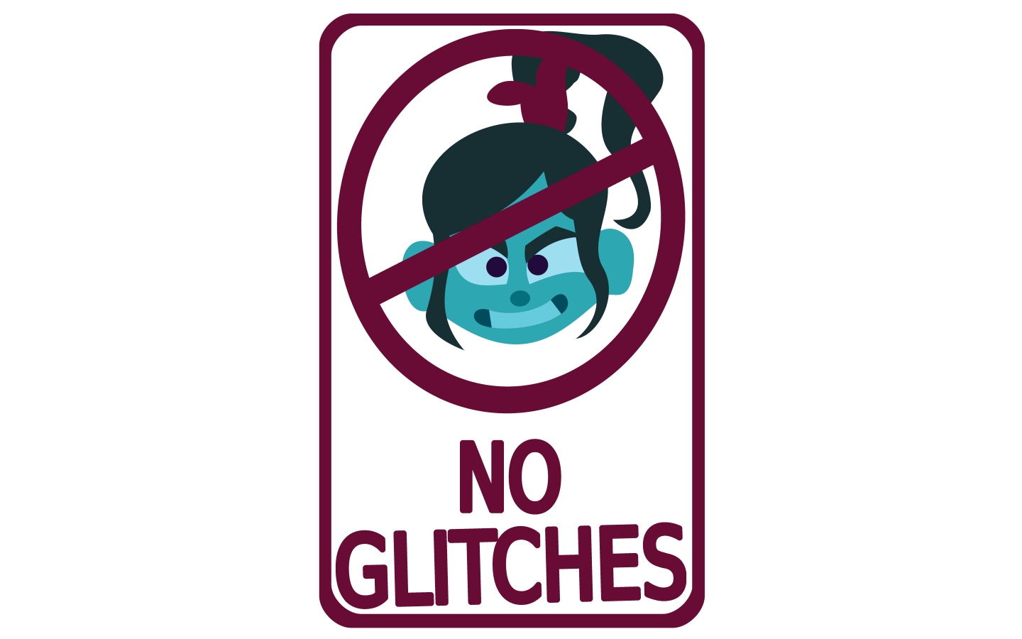 No Glitches sign with character face HD Wallpaper
