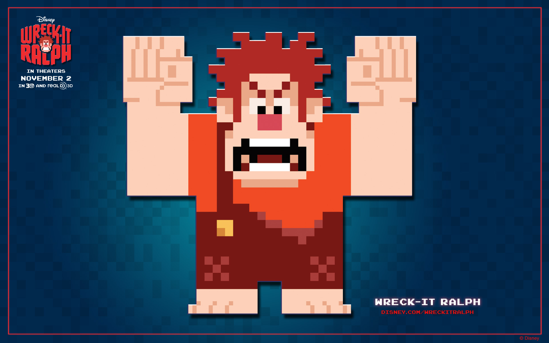 Ralph from Wreck-It Ralph pixel art poster HD Wallpaper