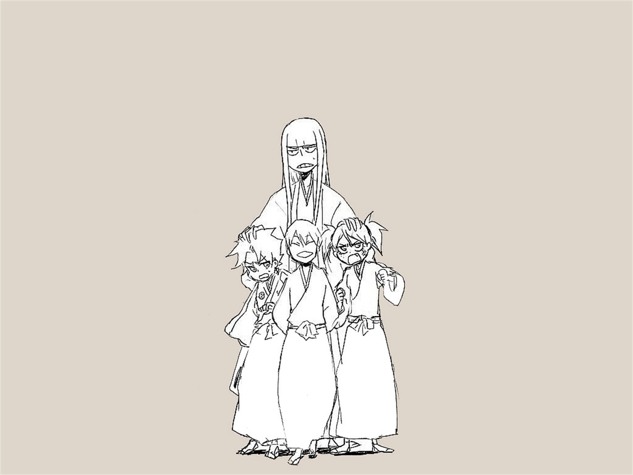 Shinji Hirako with three children HD Wallpaper