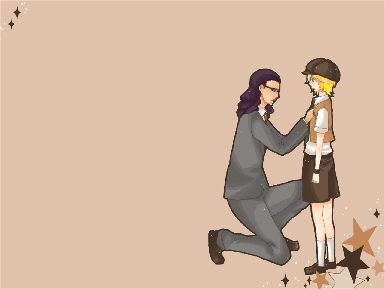 Shinji Hirako adjusting a child's tie HD Wallpaper
