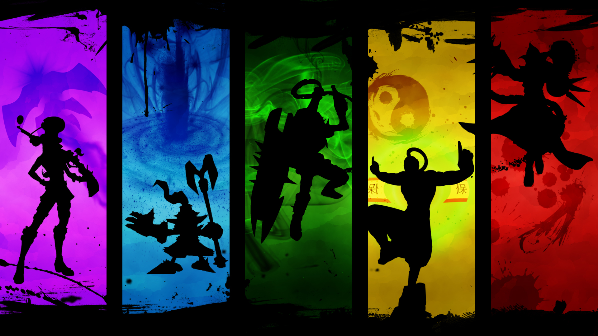 League of Legends characters in silhouette HD Wallpaper