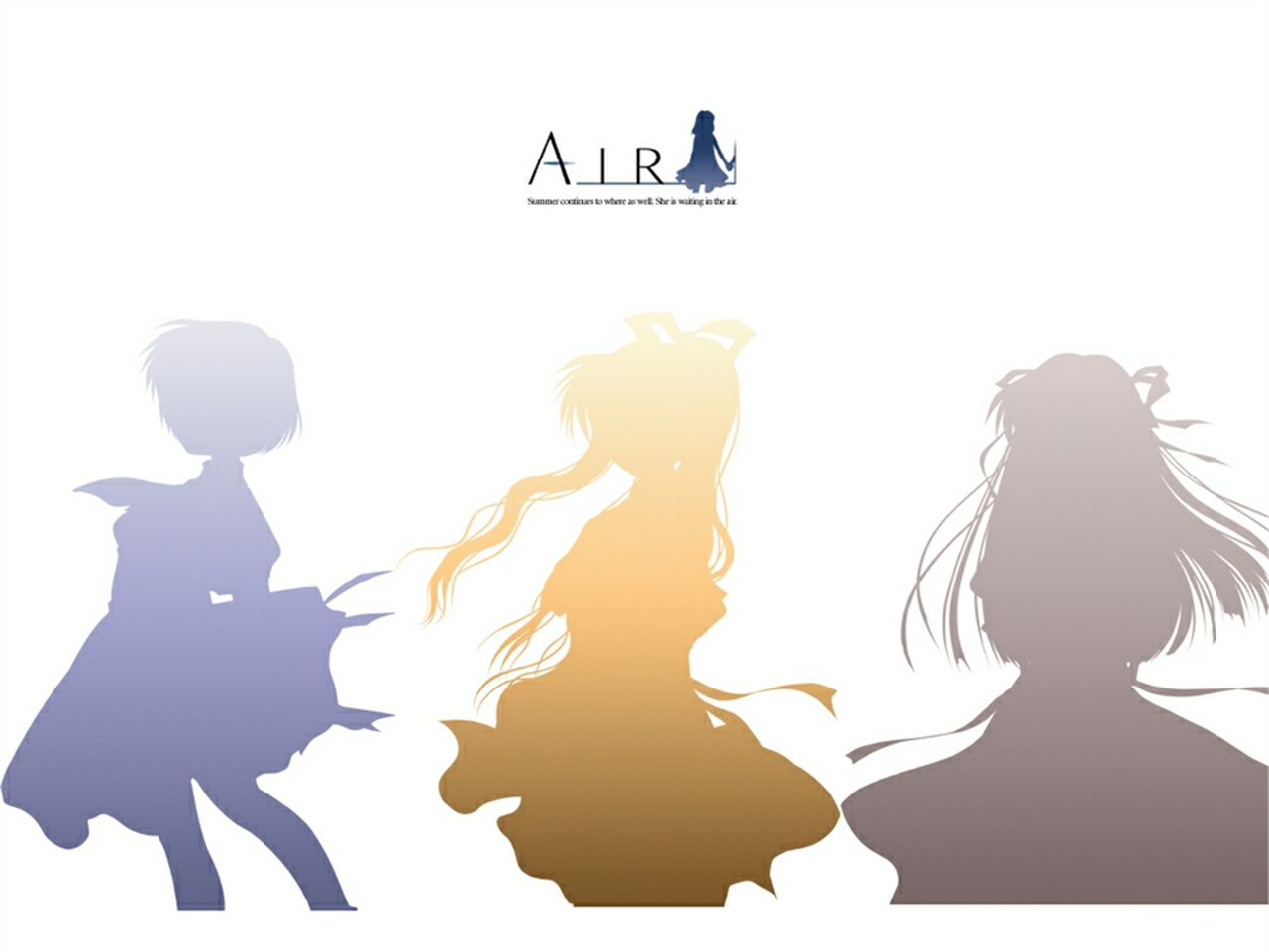 AIR Minagi Tohno anime silhouettes HD Wallpaper