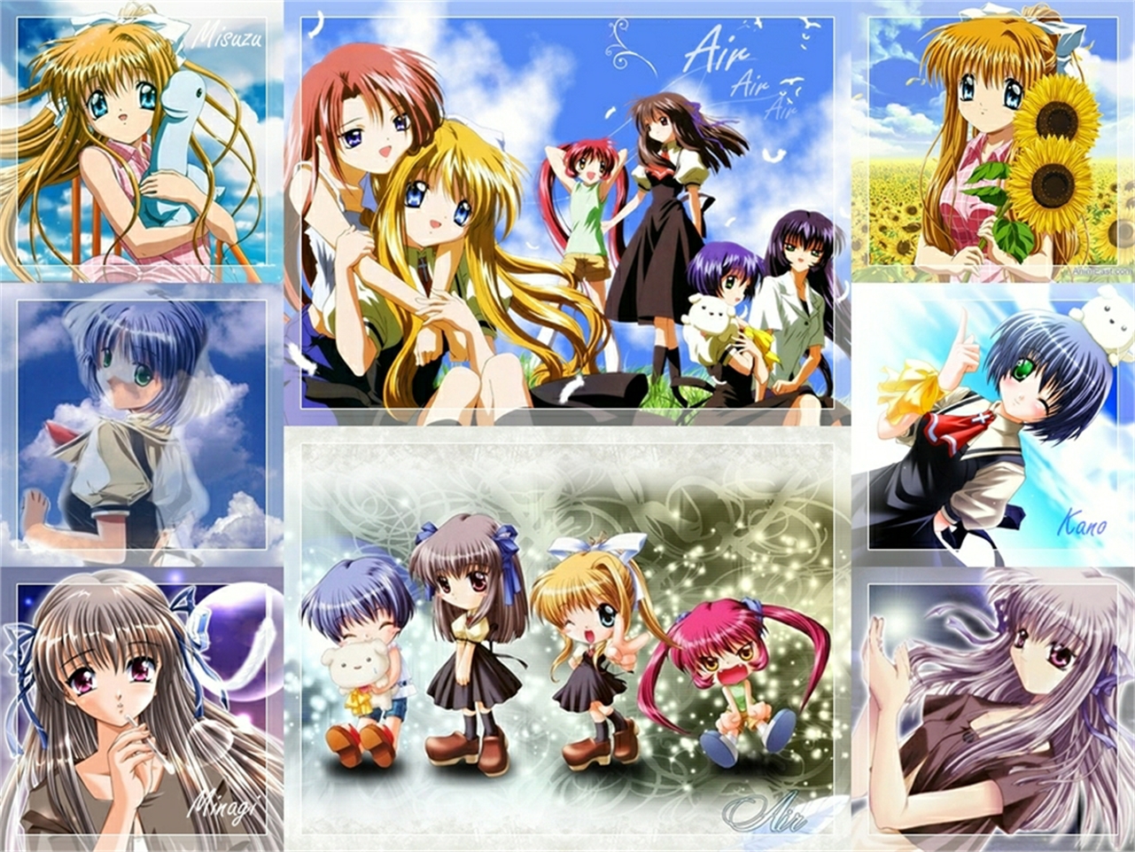 Anime girls from Air, Misuzu, Minagi, Kano HD Wallpaper
