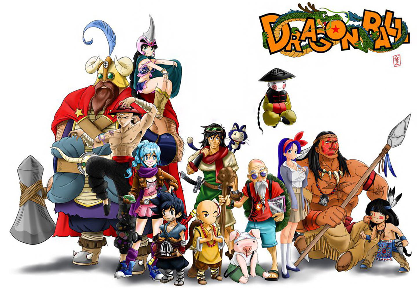 Dragon Ball characters group illustration HD Wallpaper