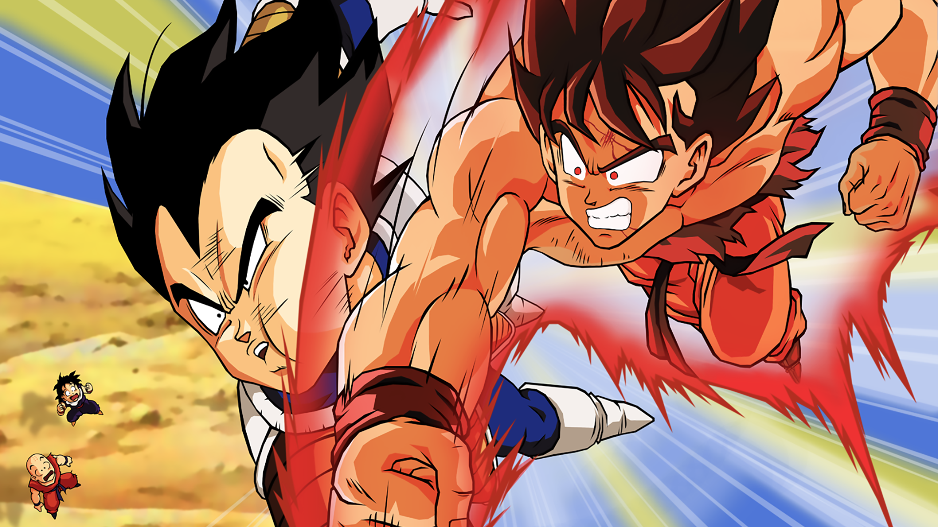 Goku and Vegeta fighting from Dragon Ball Z HD Wallpaper