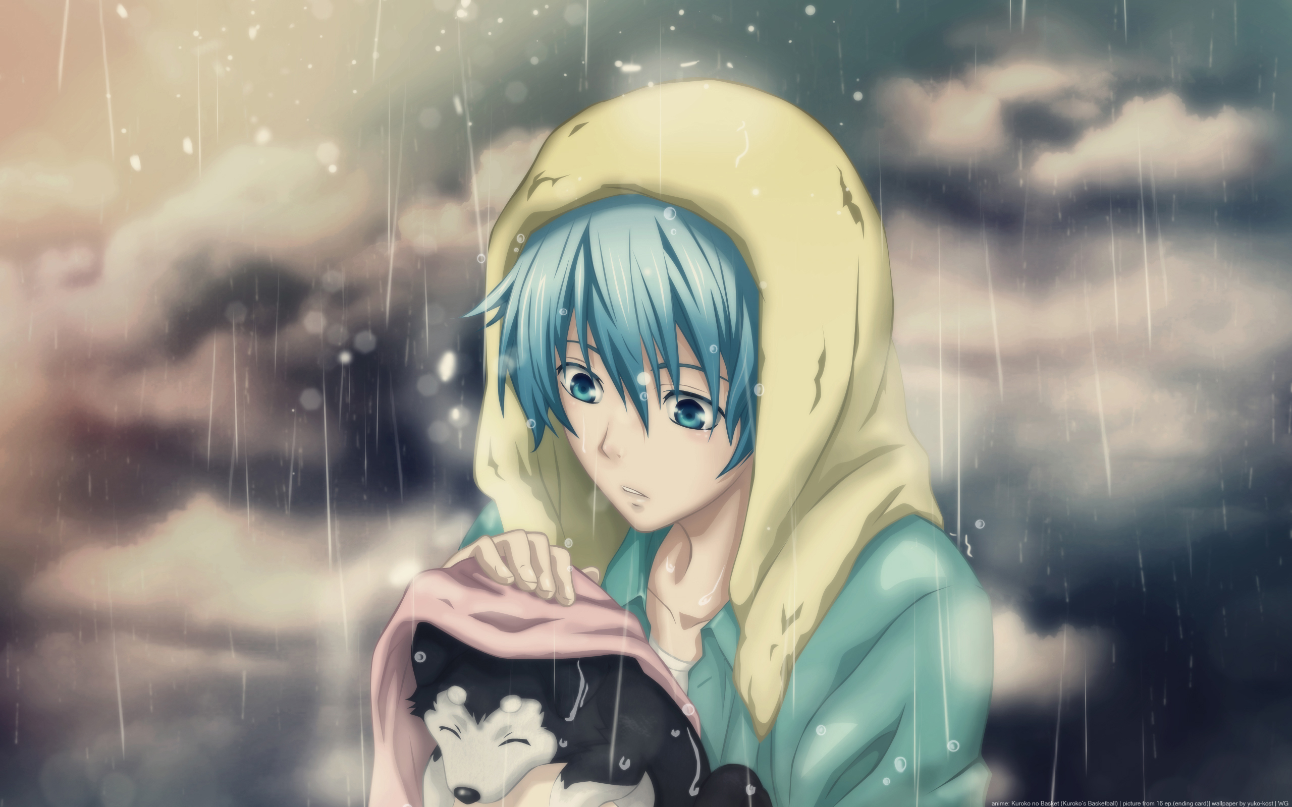 Tetsuya Kuroko from Kuroko's Basketball in the rain HD Wallpaper