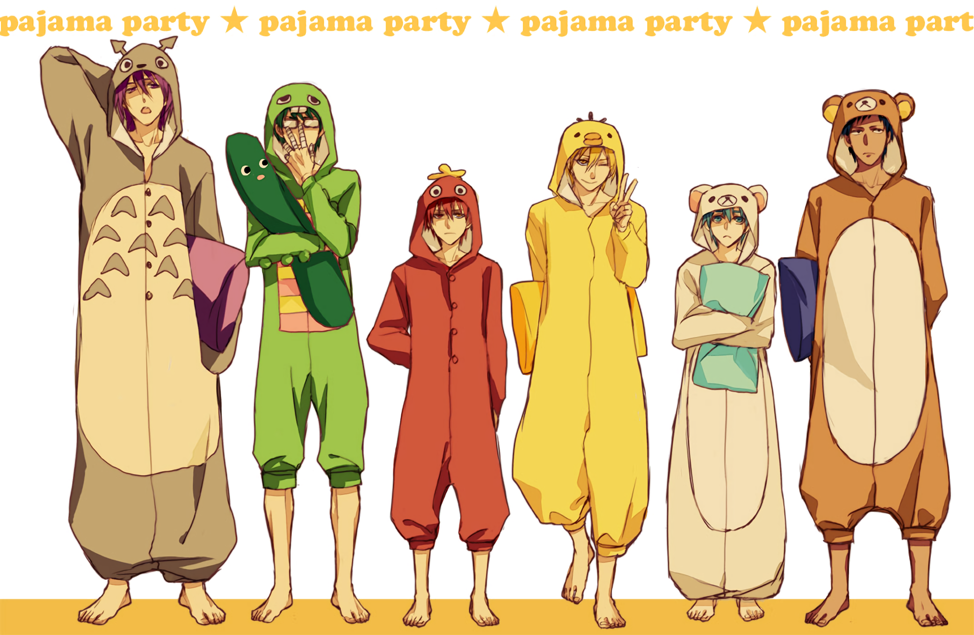 Kuroko's Basketball Pajama Party HD Wallpaper