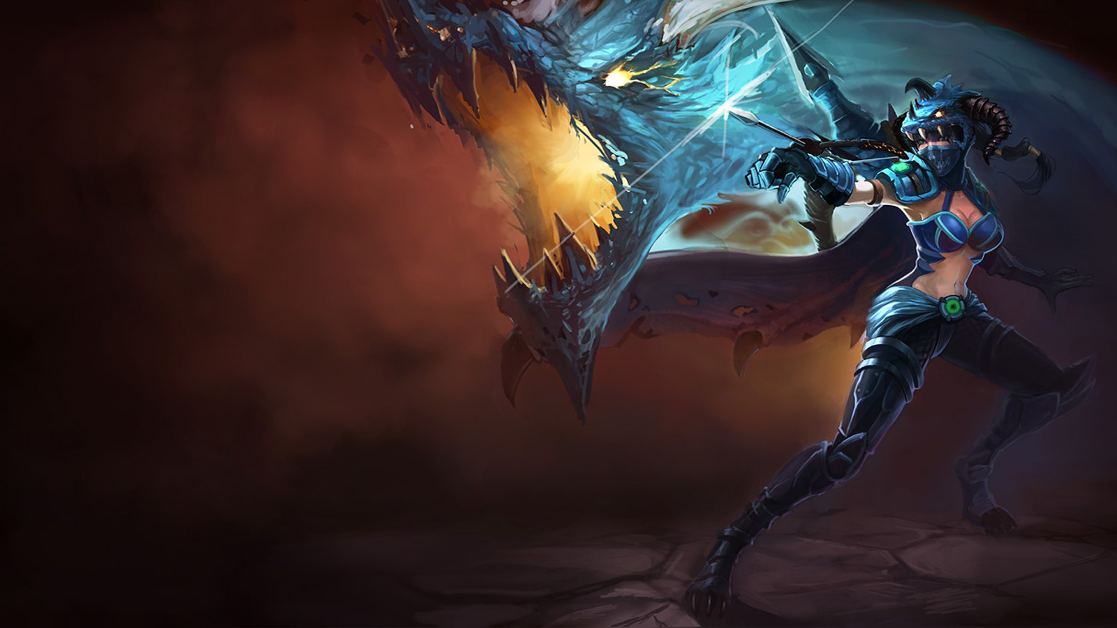 Vayne from League of Legends with a dragon HD Wallpaper