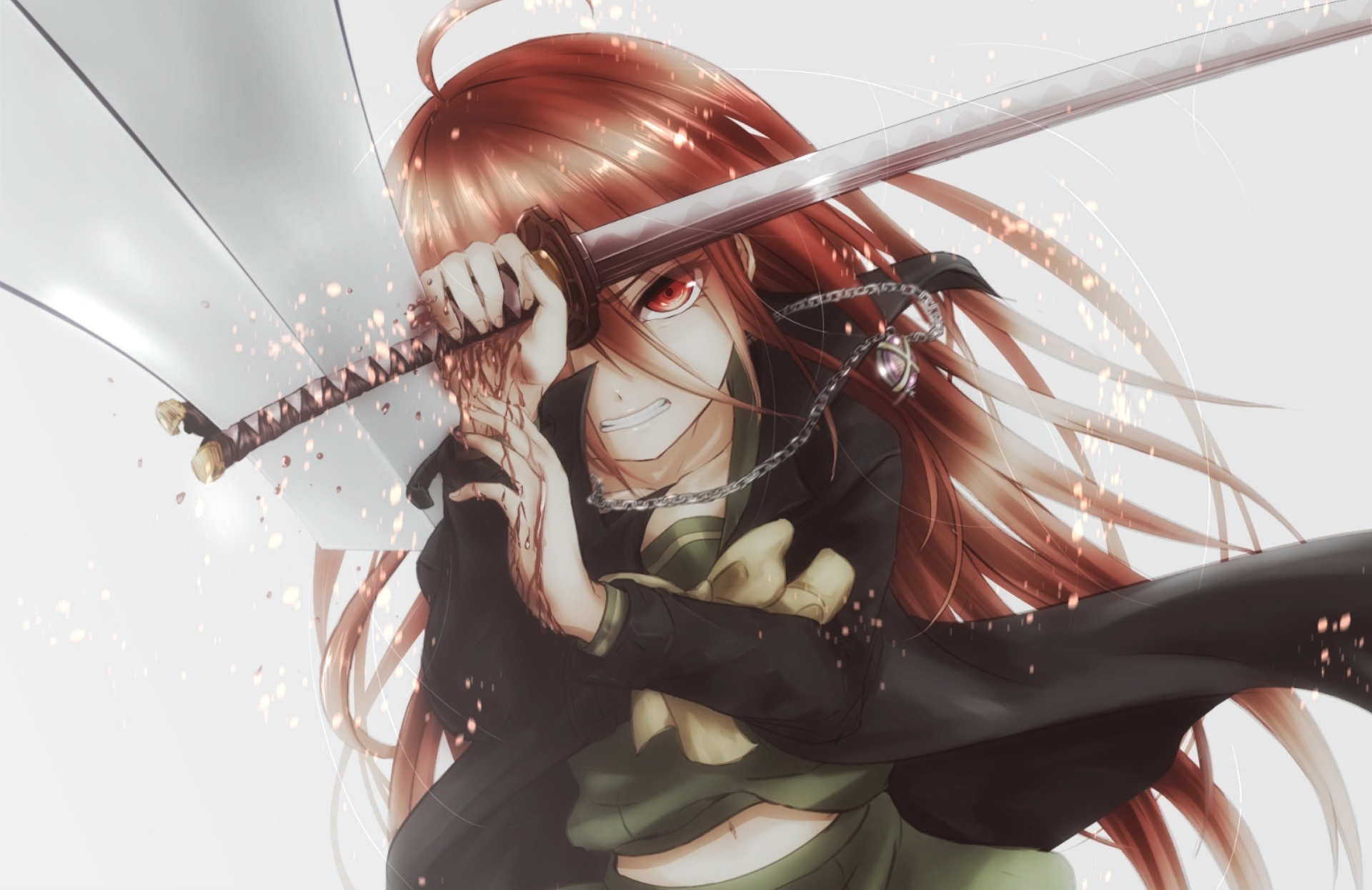 Shana from Shakugan No Shana with a sword HD Wallpaper