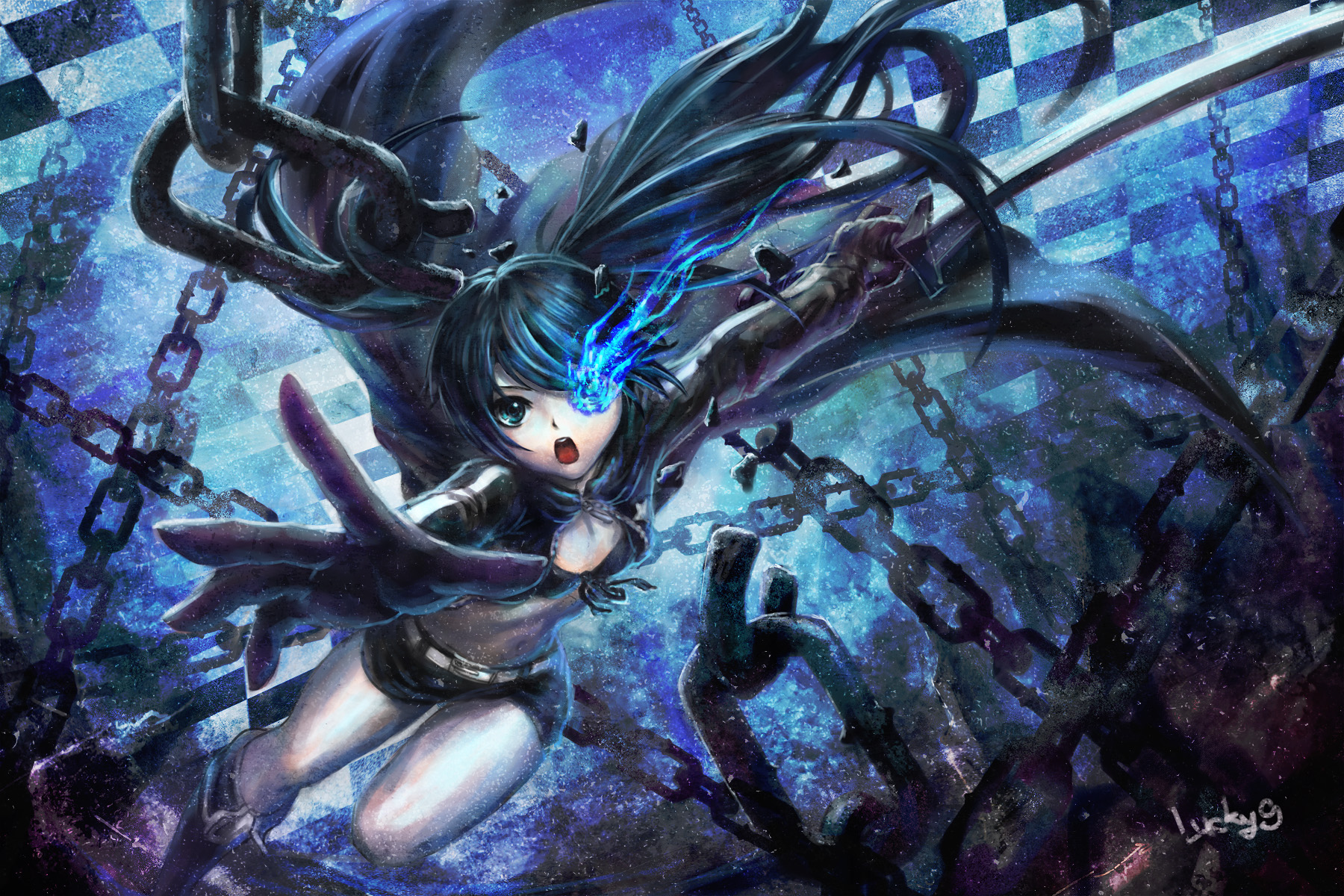 Black Rock Shooter with Chains HD Wallpaper