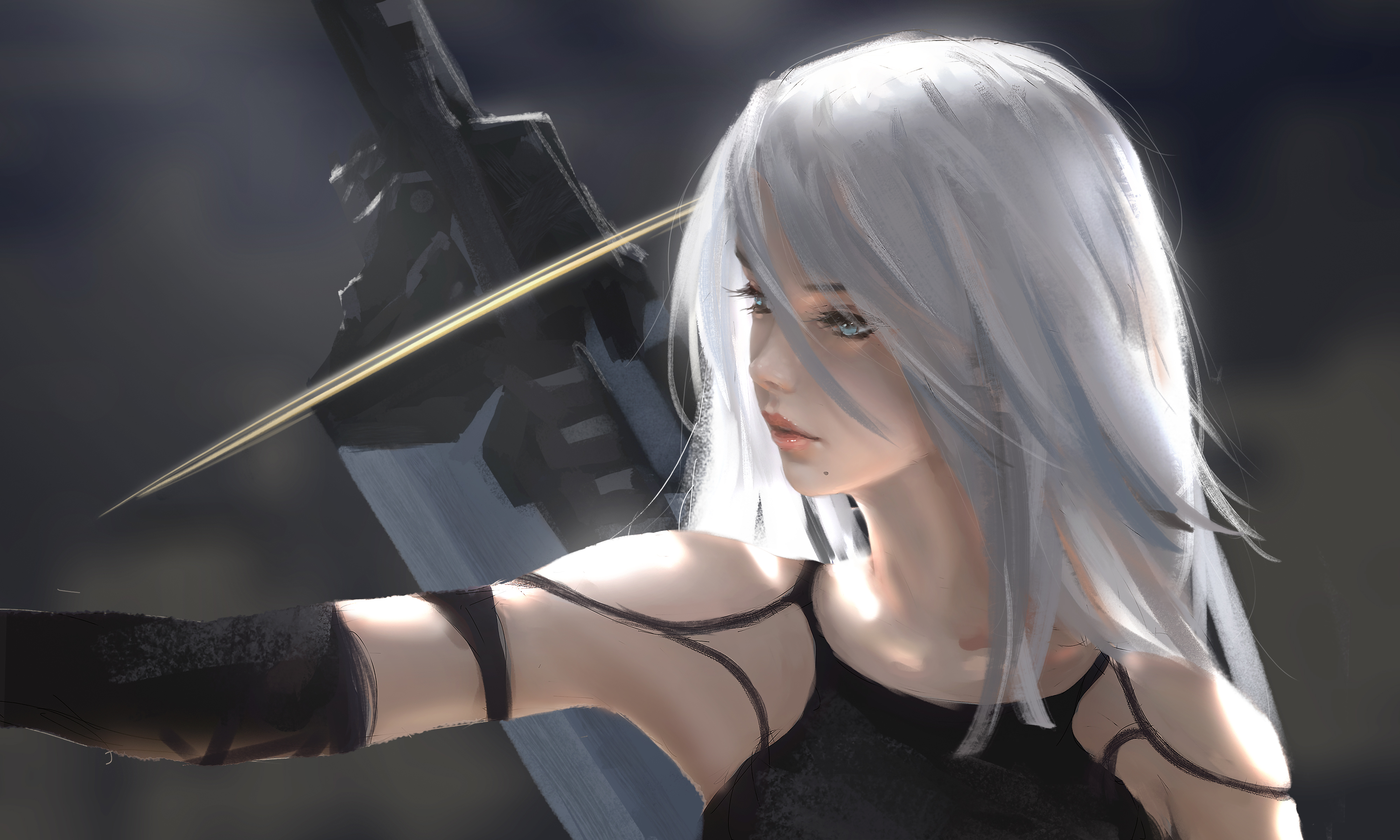 YoRHa Type A No.2 with sword HD Wallpaper