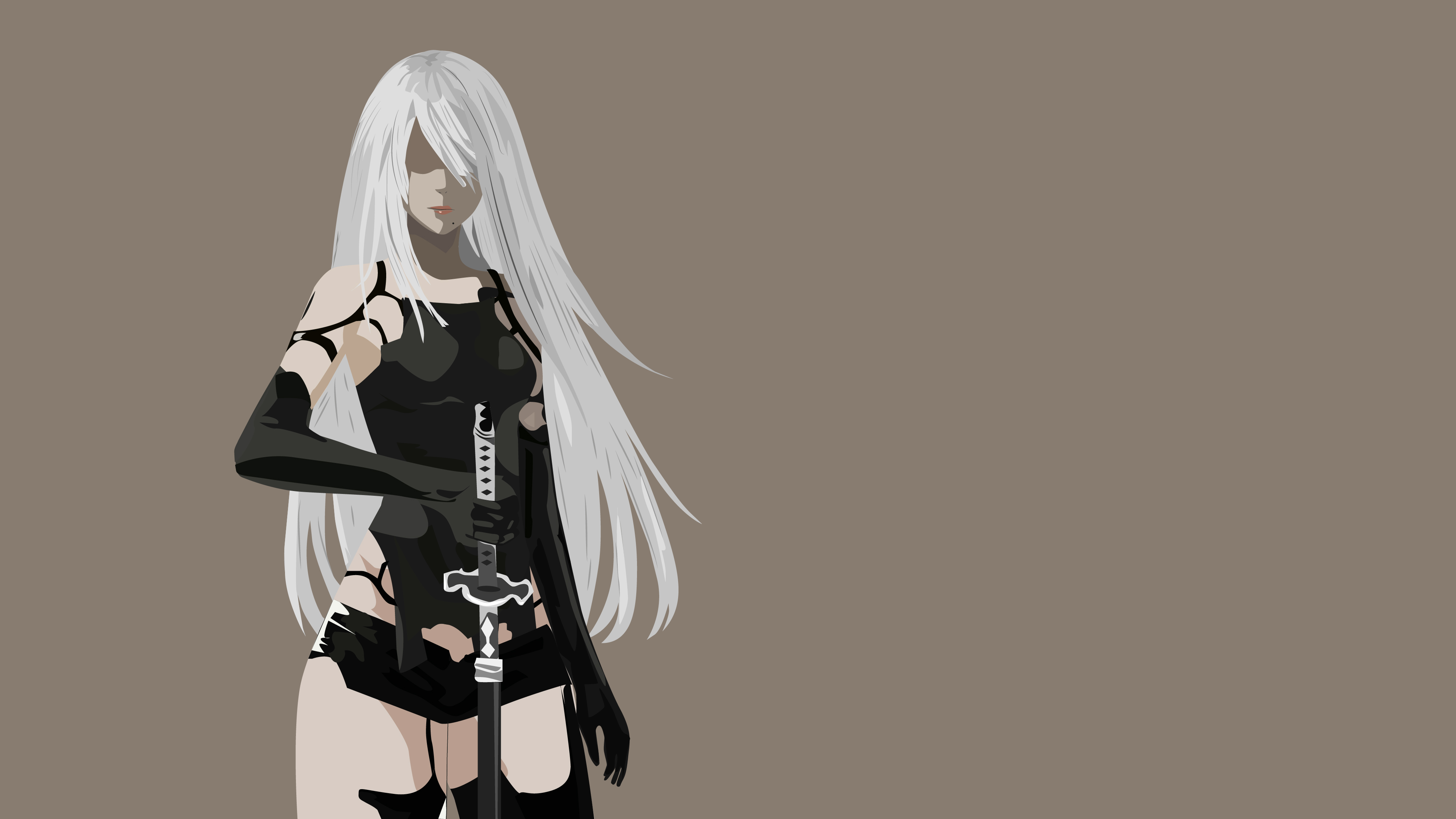 YoRHa Type A No. 2 with sword HD Wallpaper