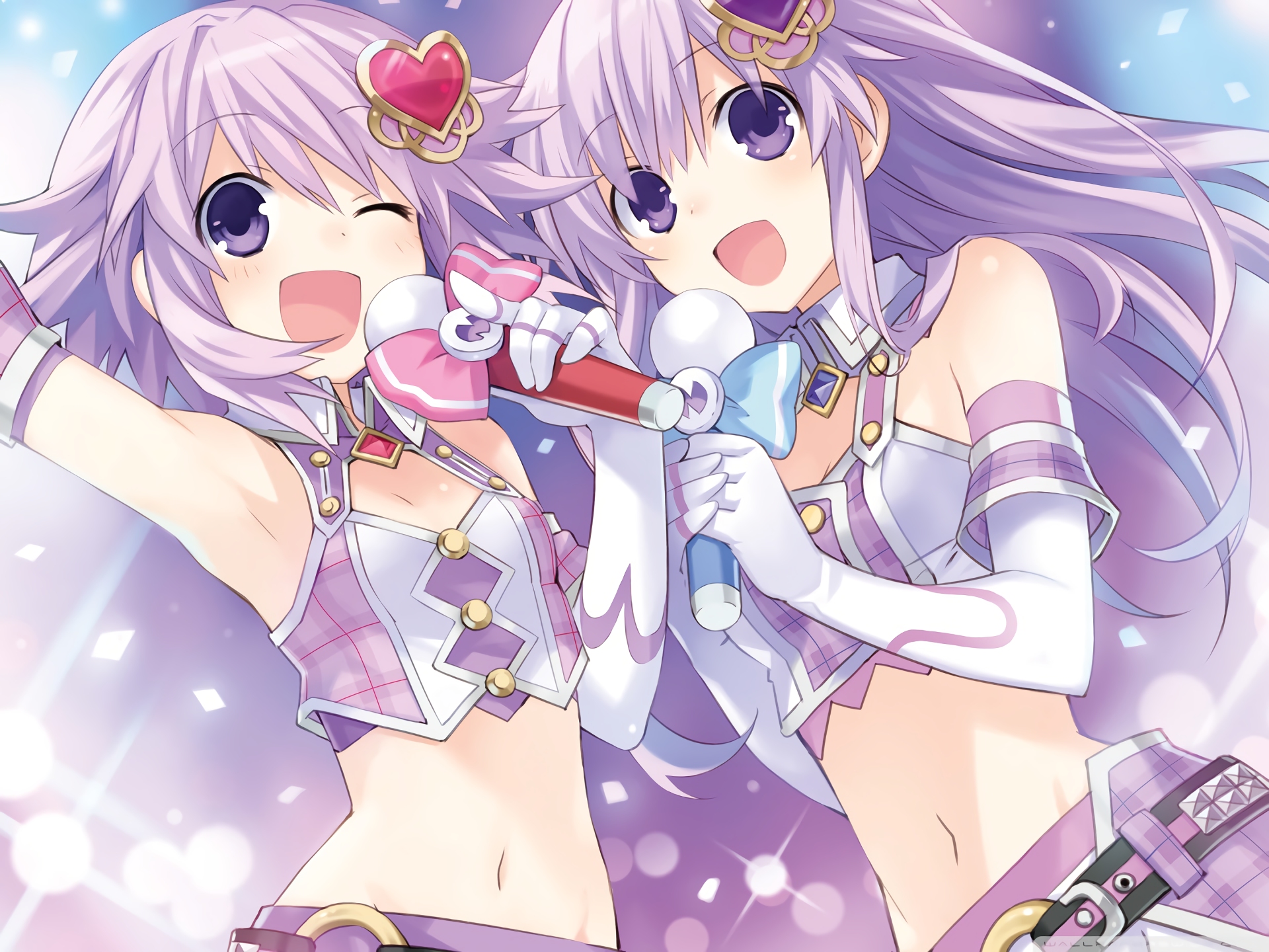 Neptune from Hyperdimension Neptunia singing HD Wallpaper