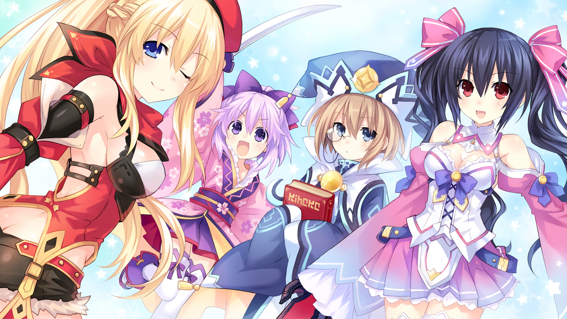 Four girls from Hyperdimension Neptunia HD Wallpaper