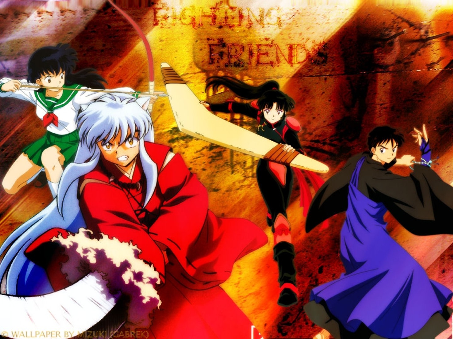 Inuyasha characters fighting HD Wallpaper