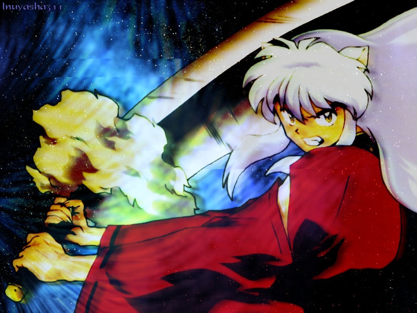 Inuyasha from InuYasha with sword HD Wallpaper