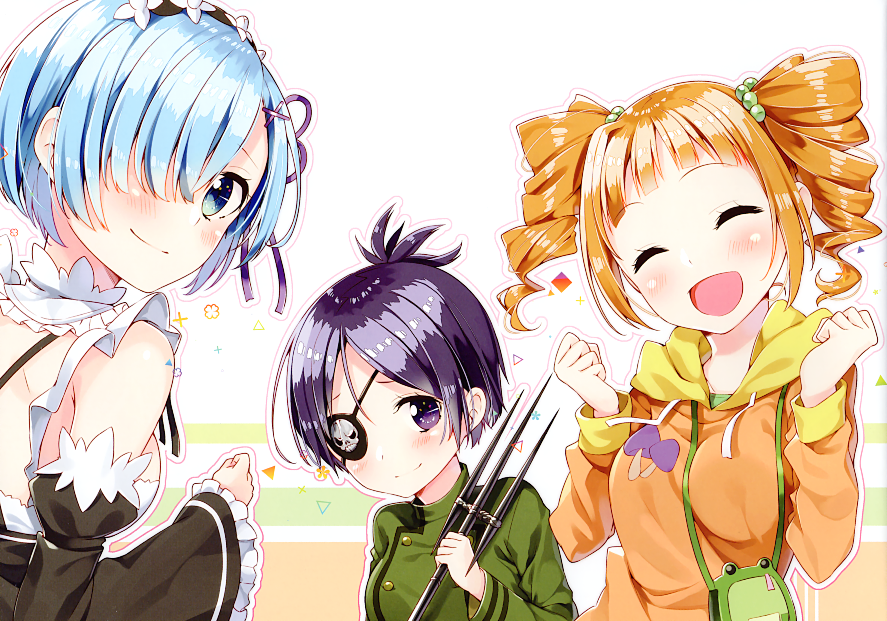 Rem, Ram, and Yayoi Takatsuki HD Wallpaper