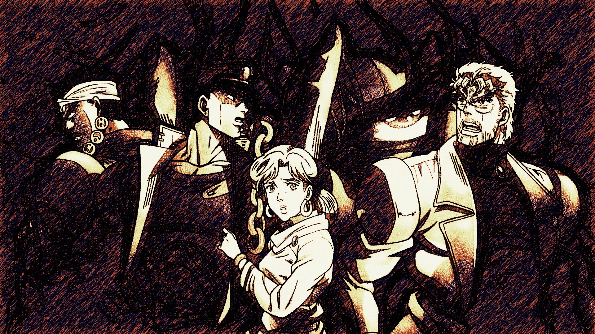 Characters from JoJo's Bizarre Adventure HD Wallpaper