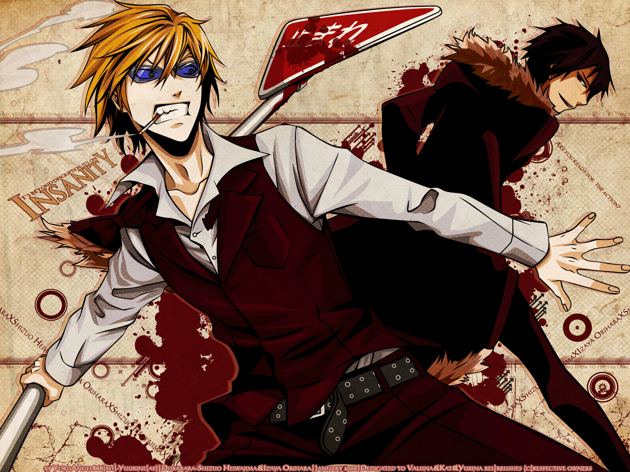 Izaya Orihara and Shizuo Heiwajima from Durarara!! HD Wallpaper