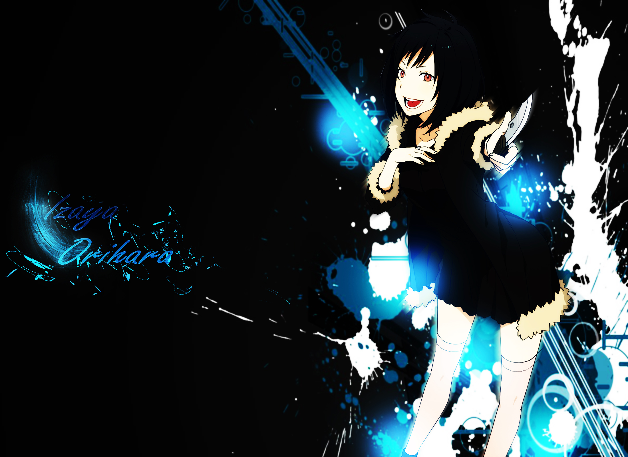 Izaya Orihara with a knife HD Wallpaper