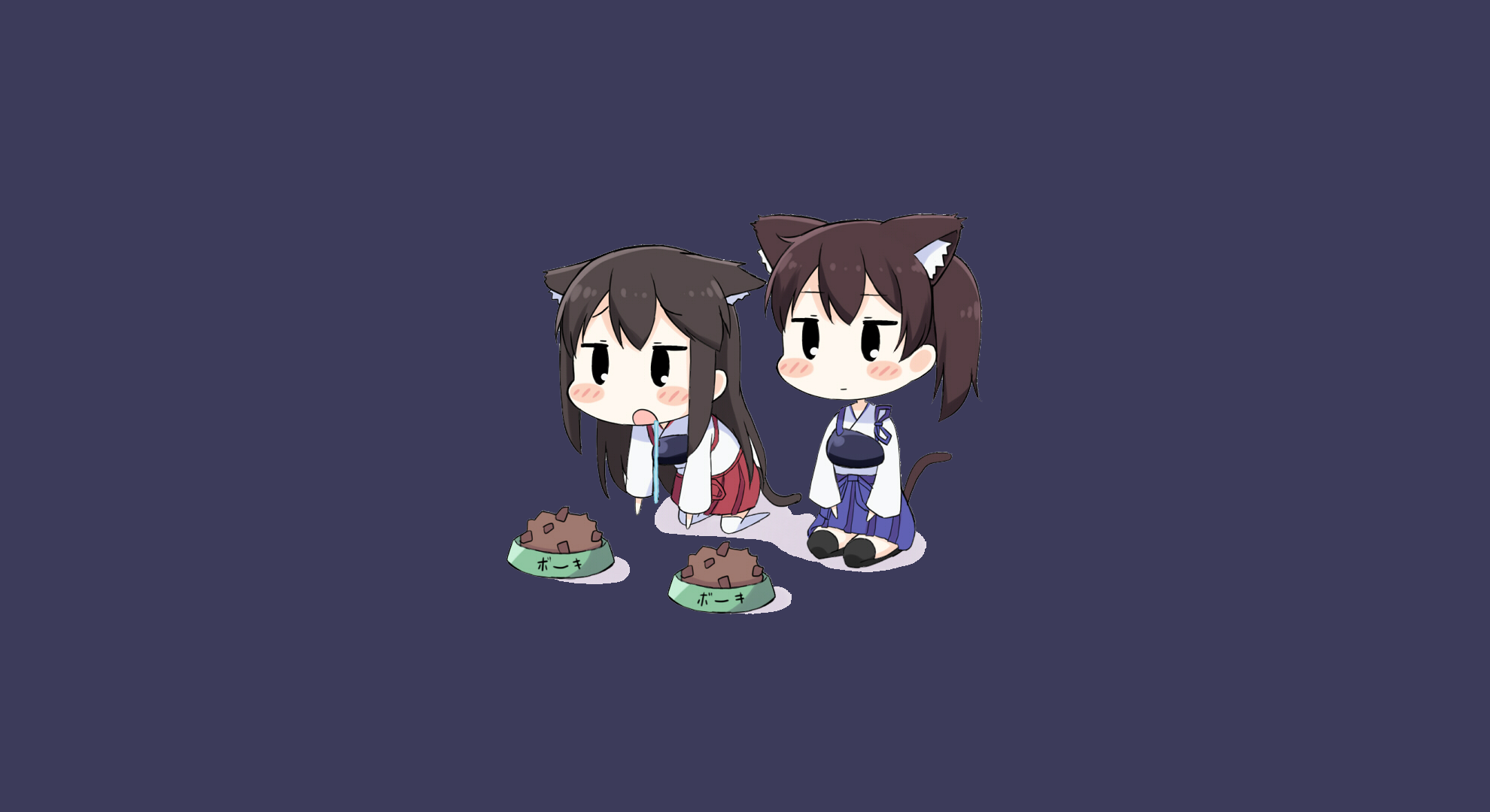 Kaga from Kancolle with cat ears HD Wallpaper