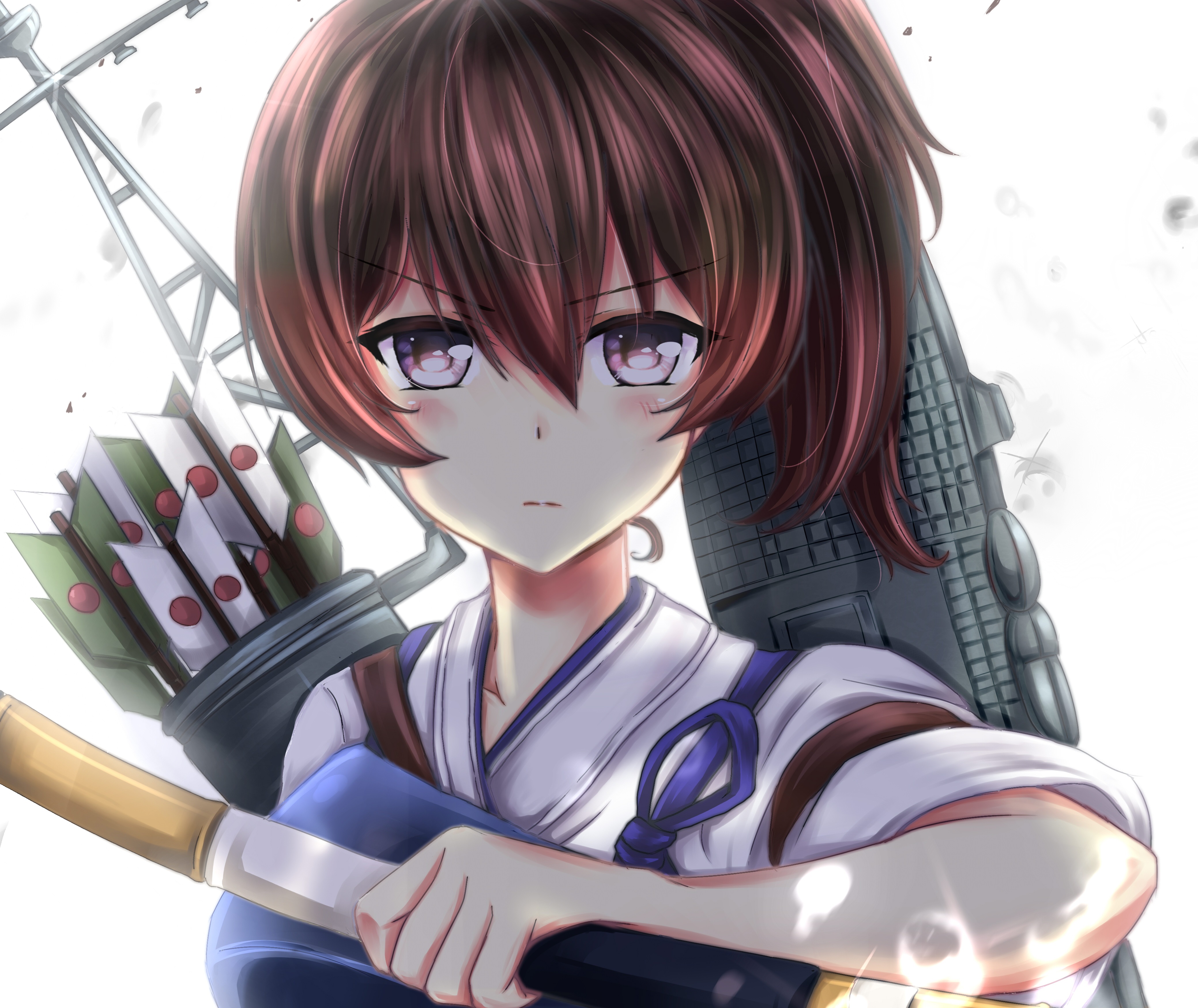 Kaga from Kantai Collection holding a bow and arrows HD Wallpaper