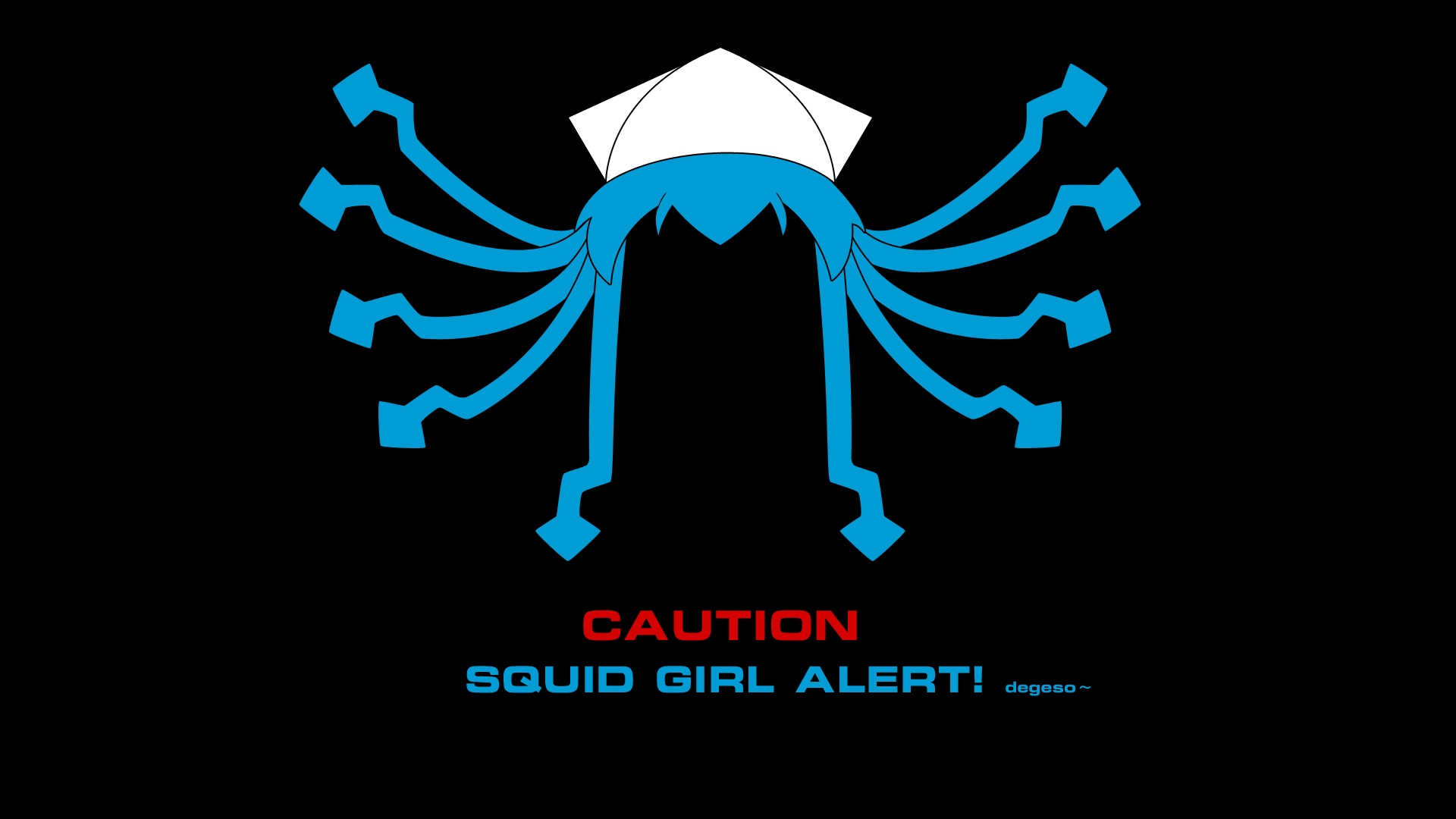Squid Girl Alert! Minimalist Fan Art HD Wallpaper