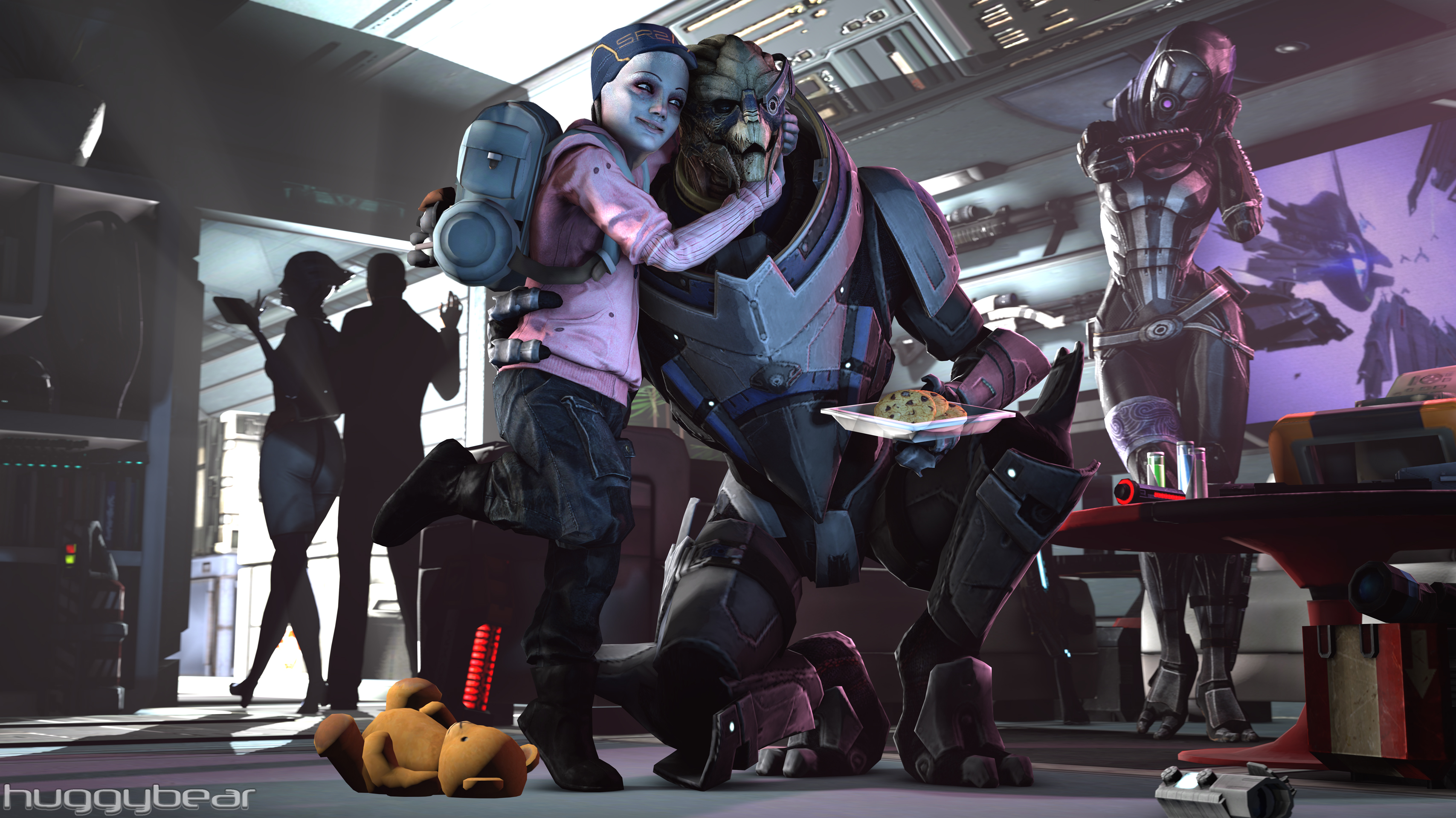 Liara T'Soni and Wrex from Mass Effect HD Wallpaper