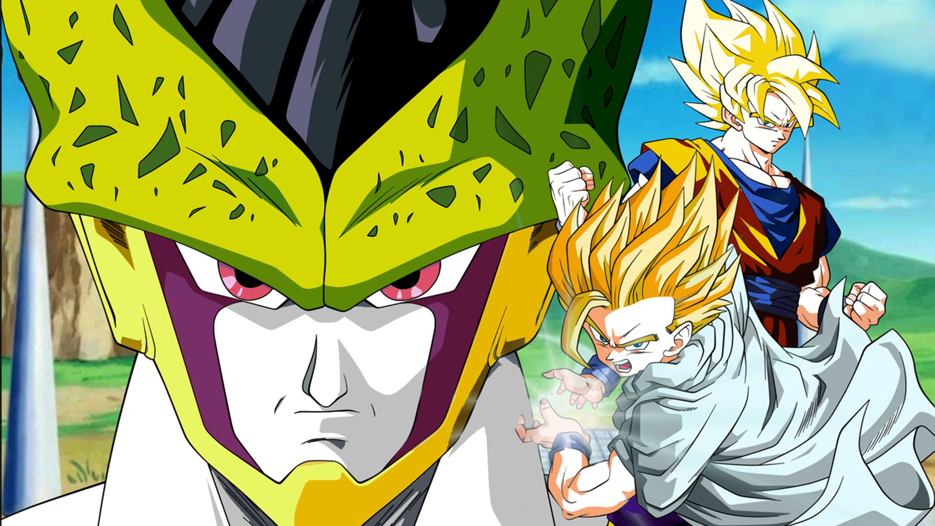 Cell and Gohan from Dragon Ball Z HD Wallpaper