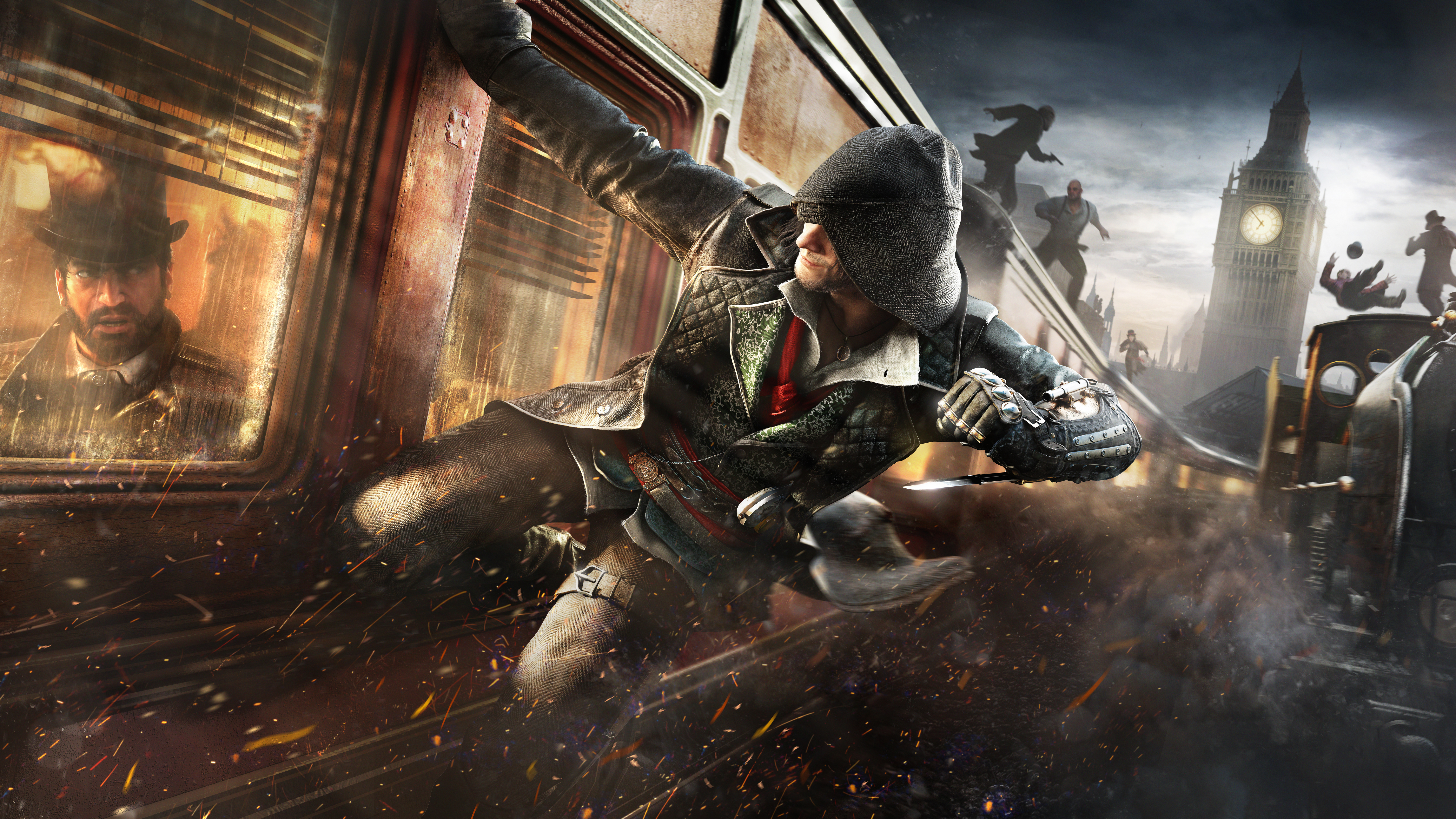 Jacob Frye from Assassin's Creed Syndicate on a train HD Wallpaper