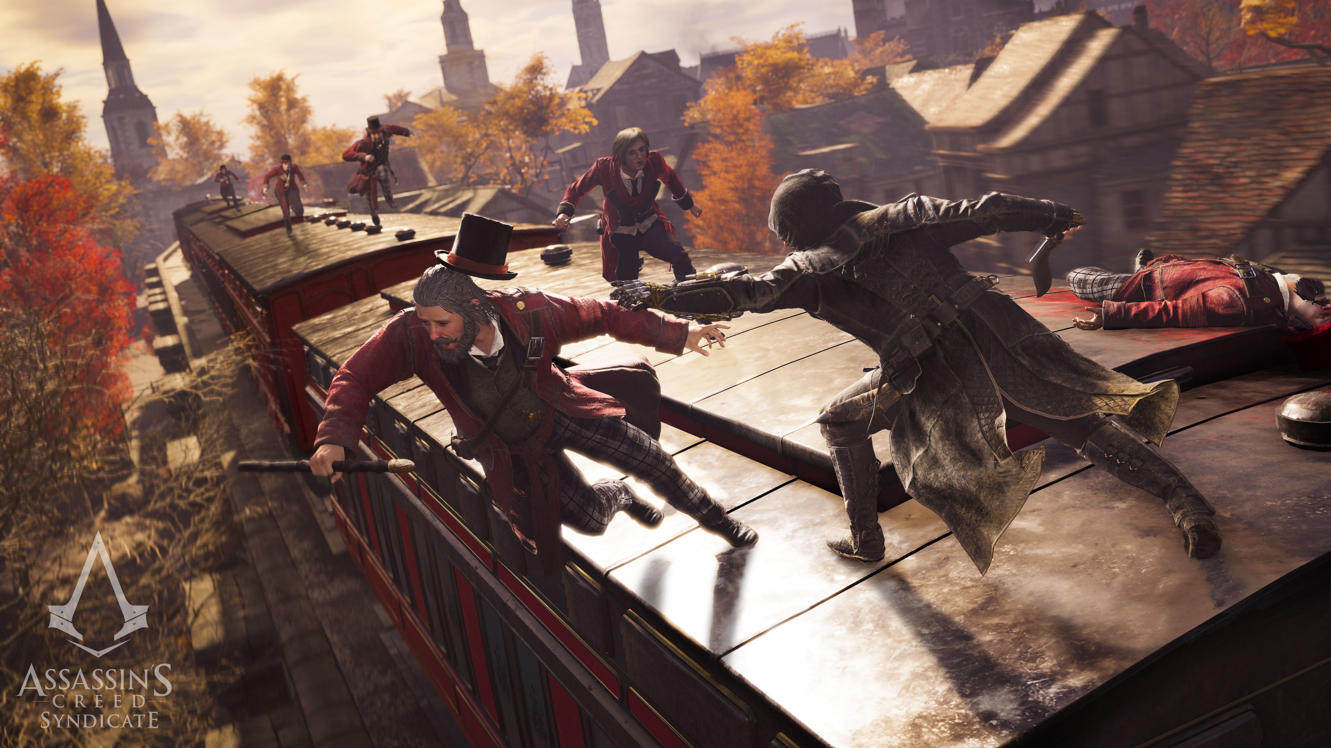 Jacob Frye from Assassin's Creed Syndicate on a train HD Wallpaper