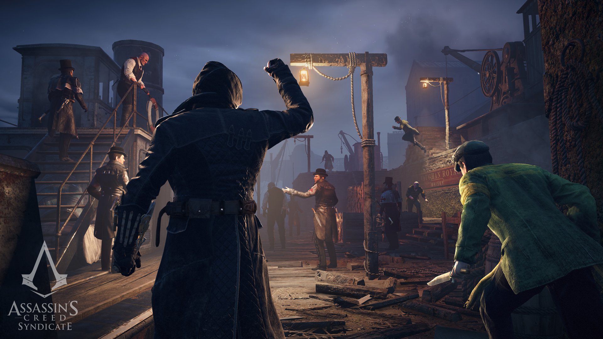 Jacob Frye from Assassin's Creed Syndicate in a dockyard HD Wallpaper