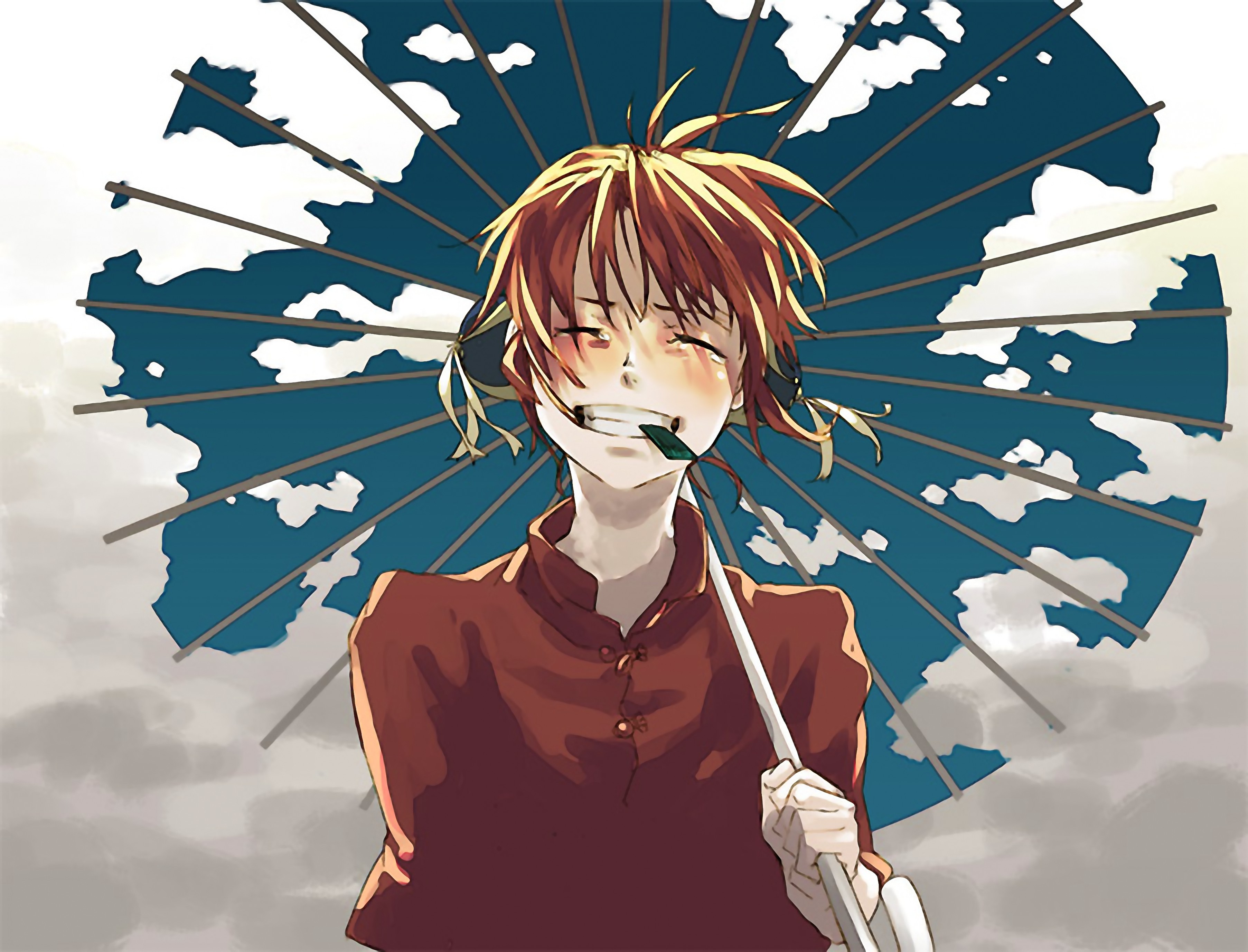 Kagura from Gintama with an umbrella HD Wallpaper