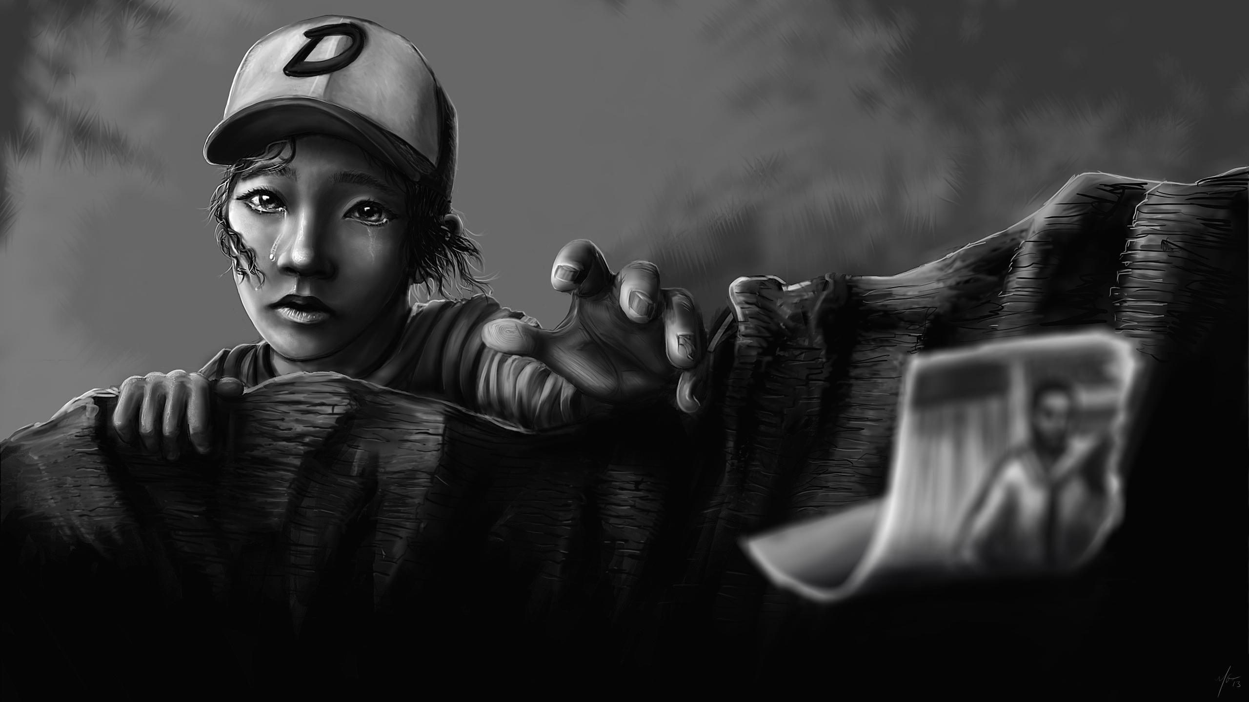 Clementine from The Walking Dead reaching out HD Wallpaper