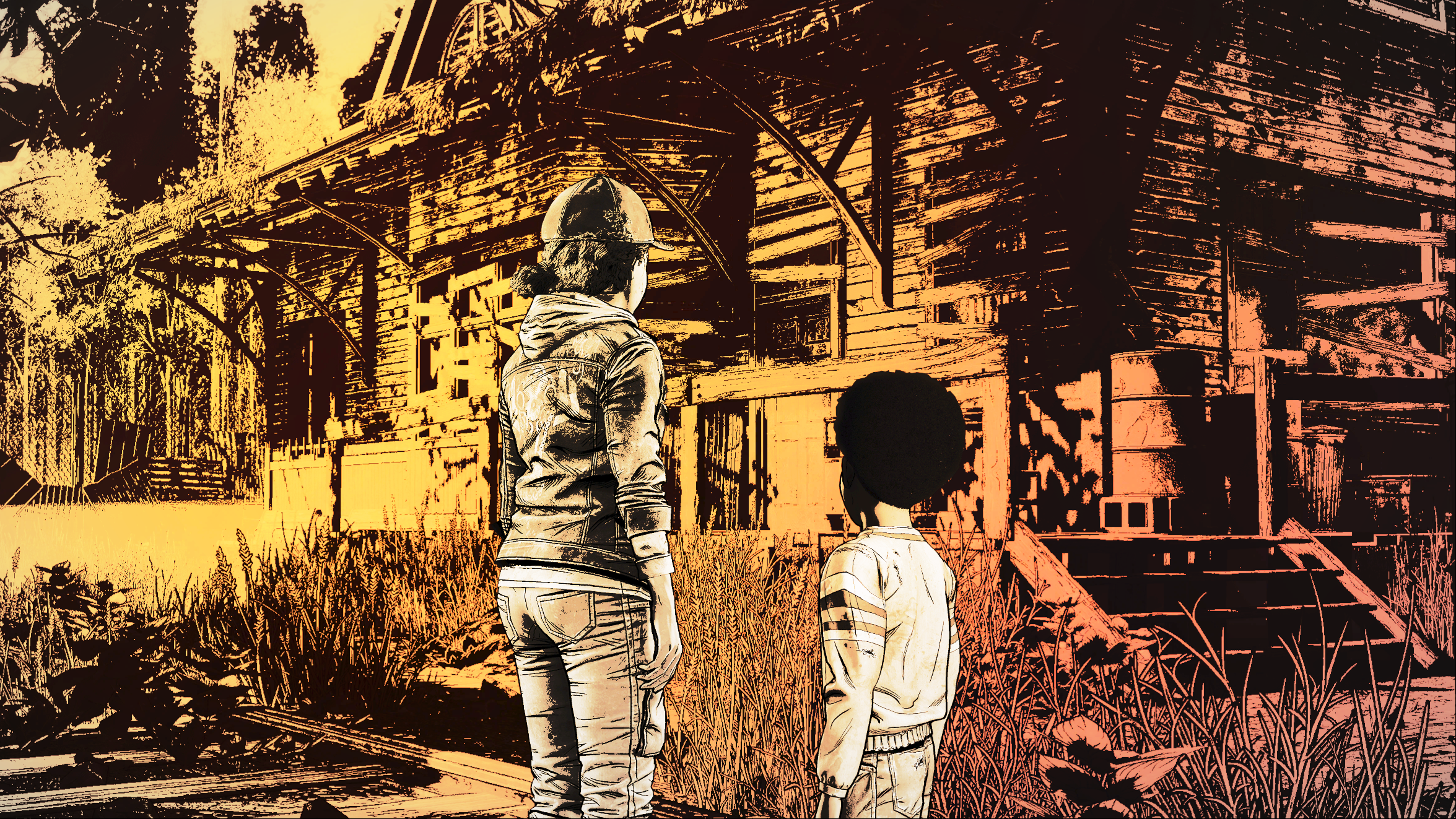 Clementine and AJ from The Walking Dead HD Wallpaper