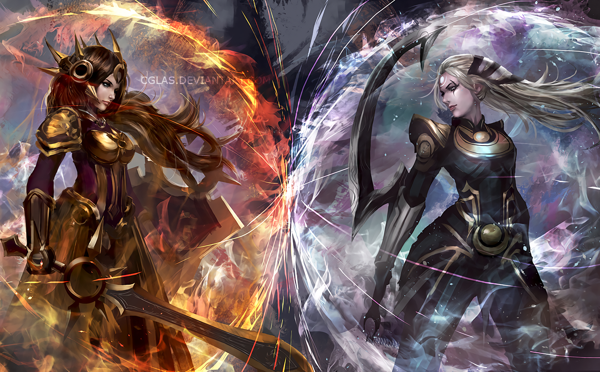 Leona and Diana from League of Legends HD Wallpaper