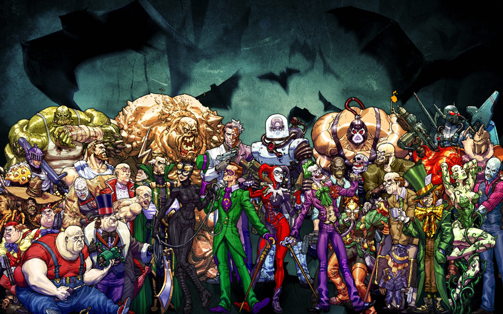Batman villains group portrait HD Wallpaper
