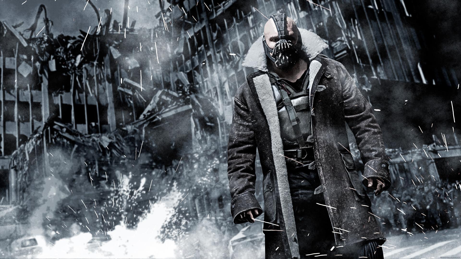 Bane from Batman in front of a destroyed building HD Wallpaper