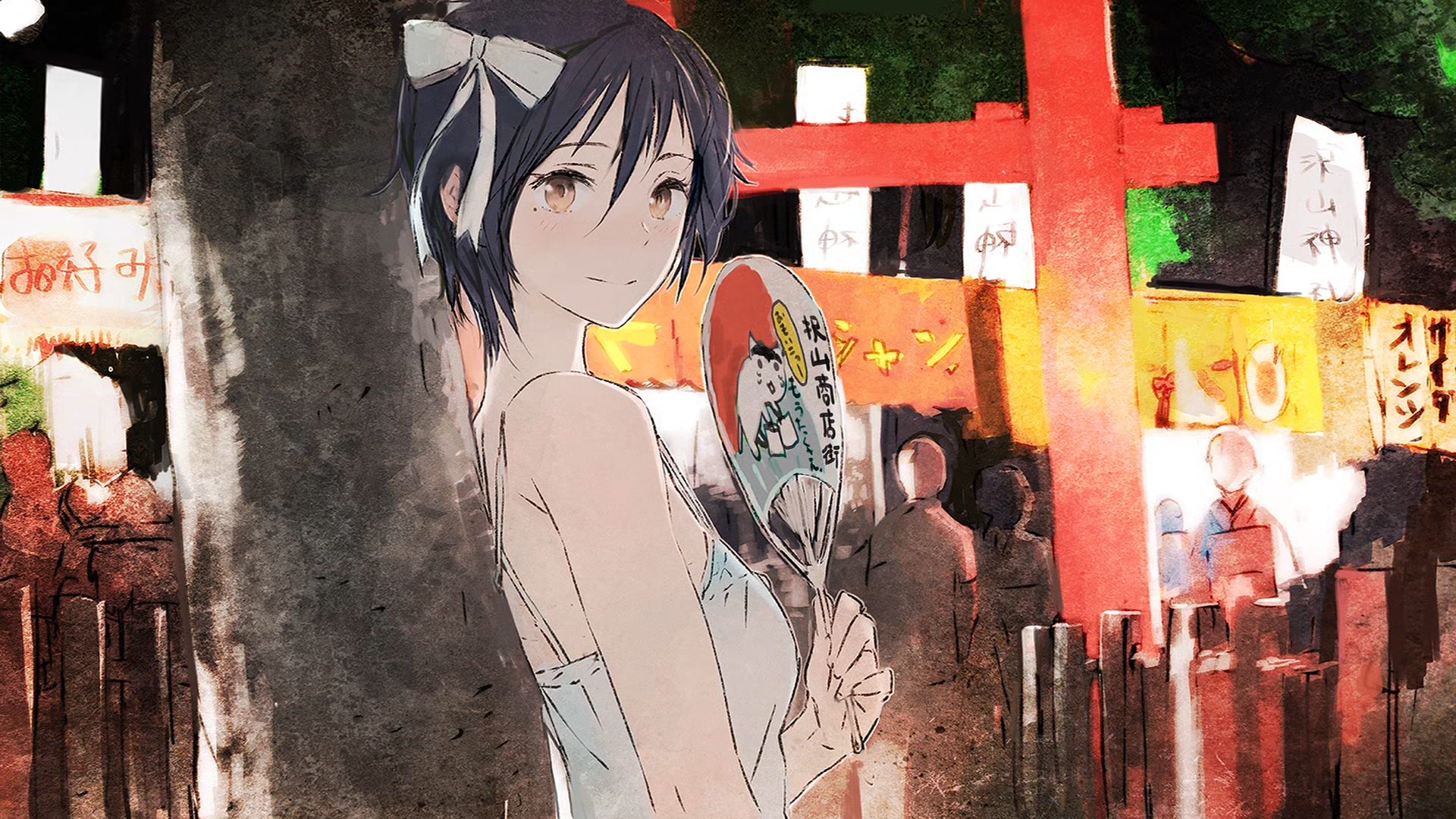 Seishirou Tsugumi holding a fan HD Wallpaper