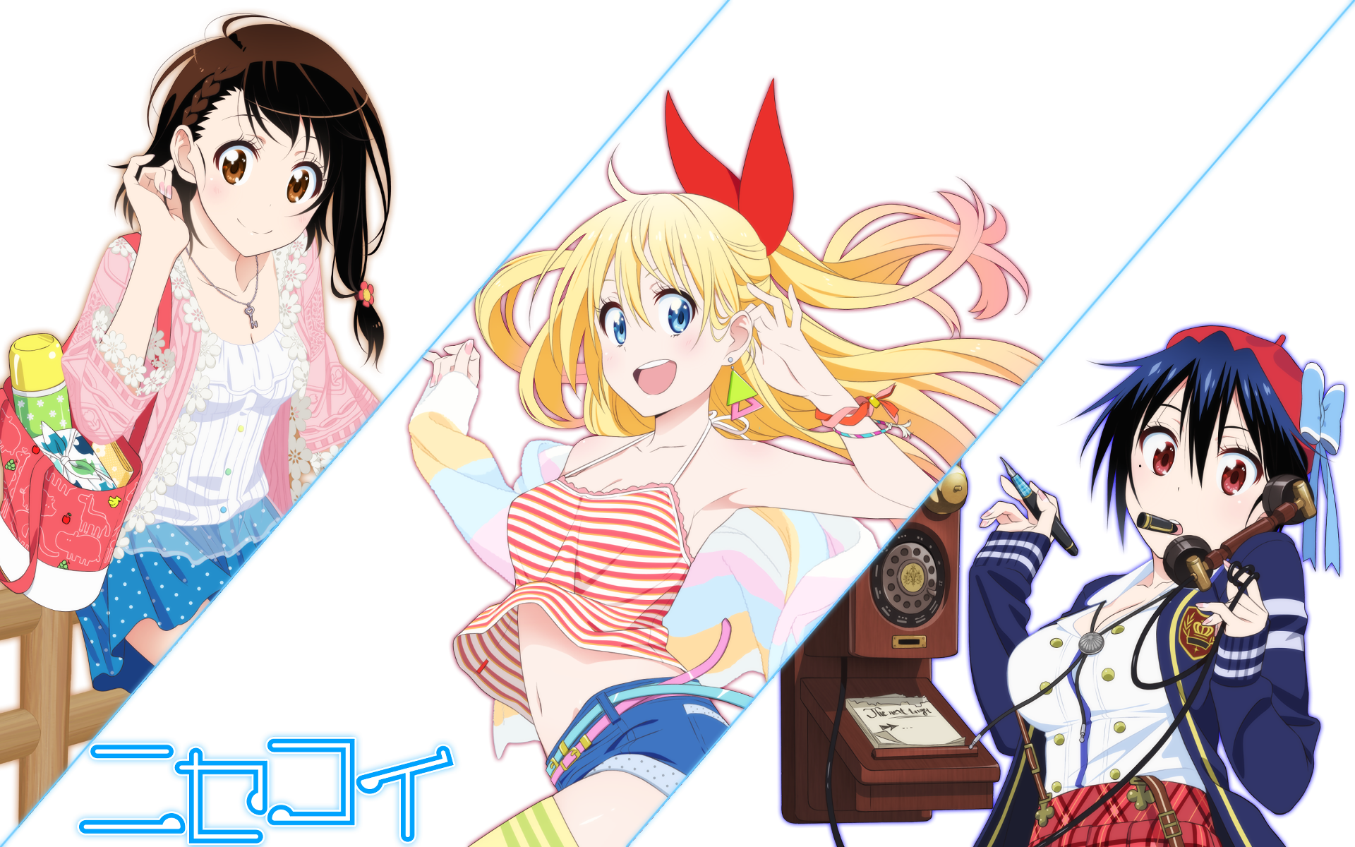 Nisekoi: Chitoge, Kosaki, and Tsugumi HD Wallpaper