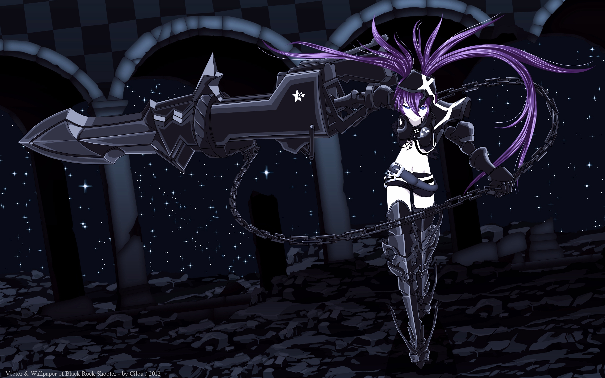 Insane Black Rock Shooter with Cannon HD Wallpaper