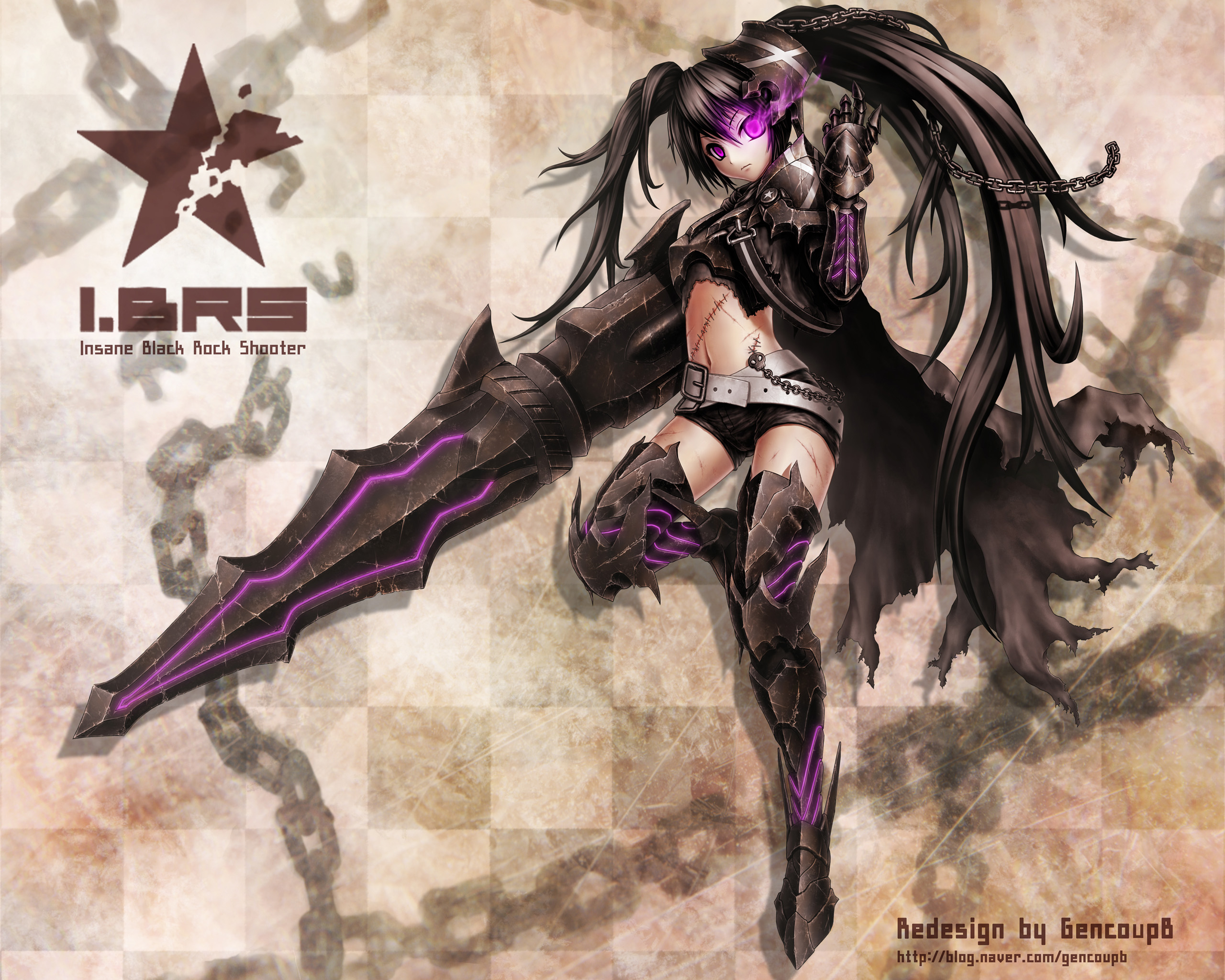 Insane Black Rock Shooter HD Wallpaper