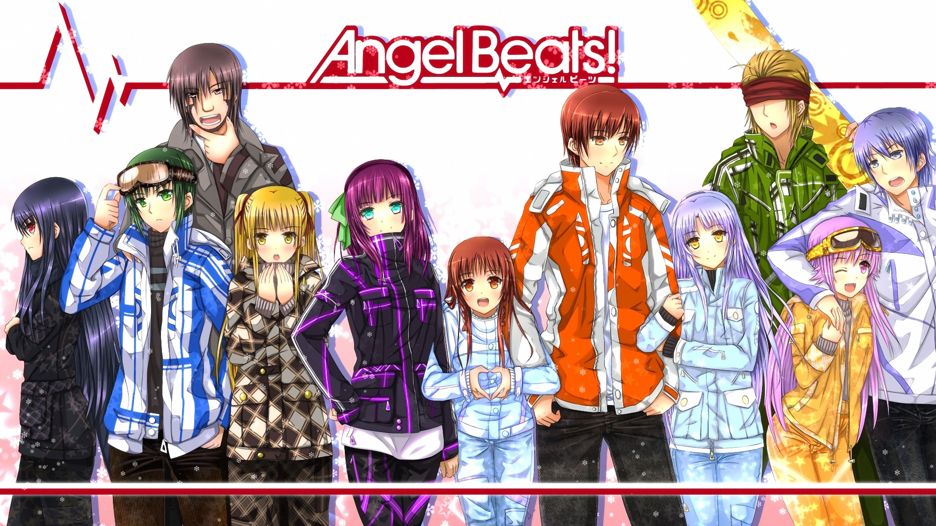 Angel Beats! characters group portrait HD Wallpaper