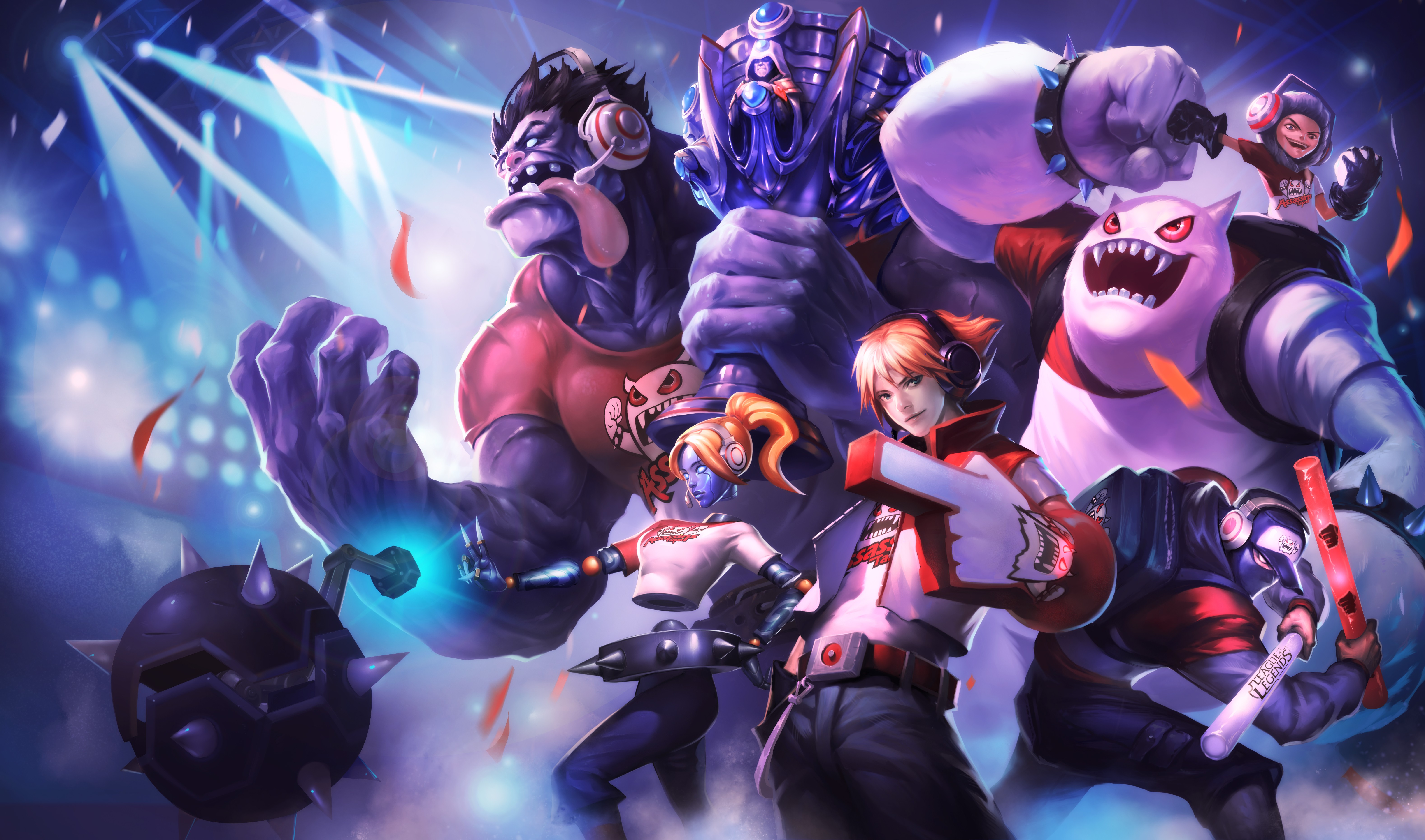 League of Legends characters on stage HD Wallpaper
