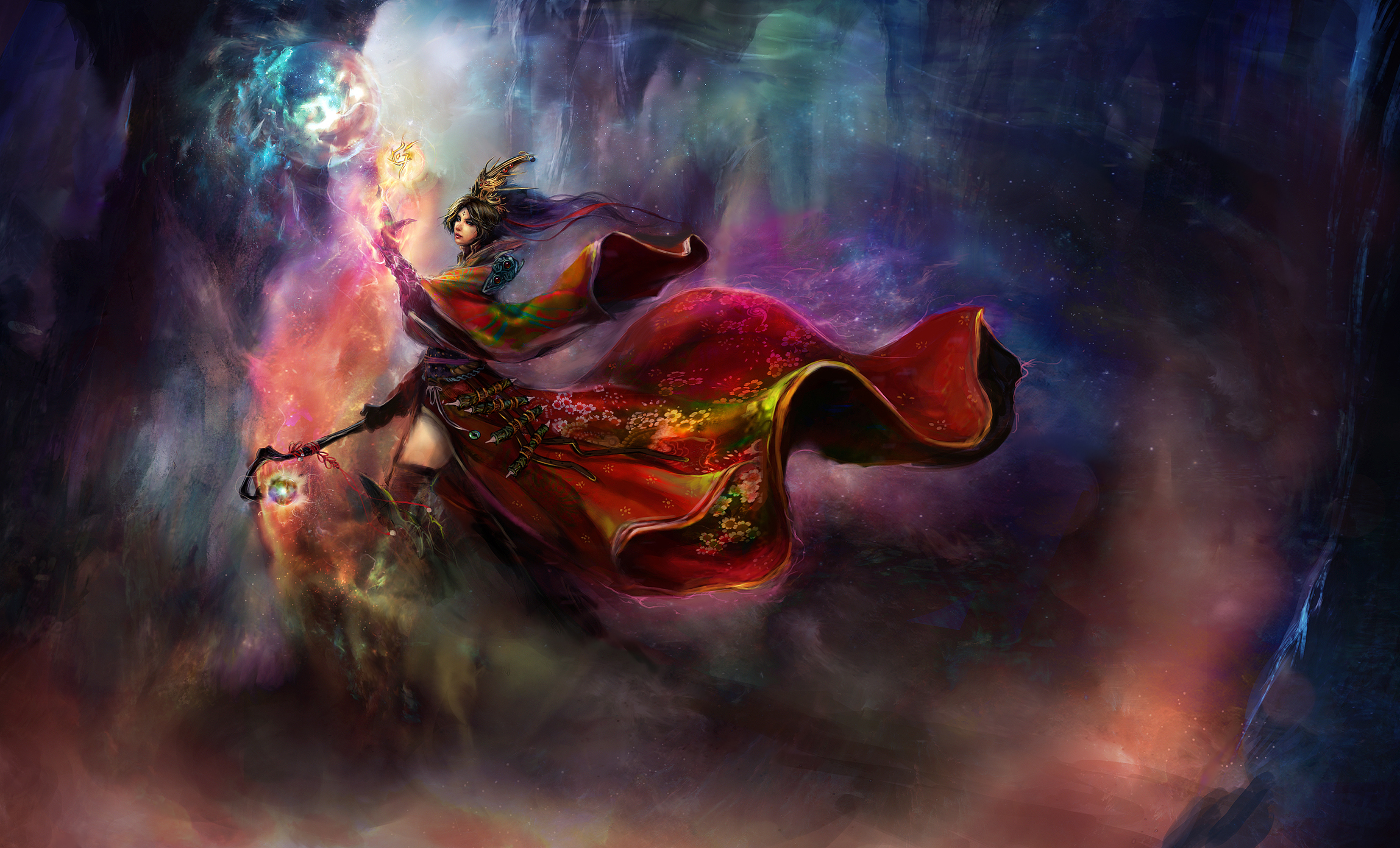 Wizard from Diablo III casting a spell HD Wallpaper