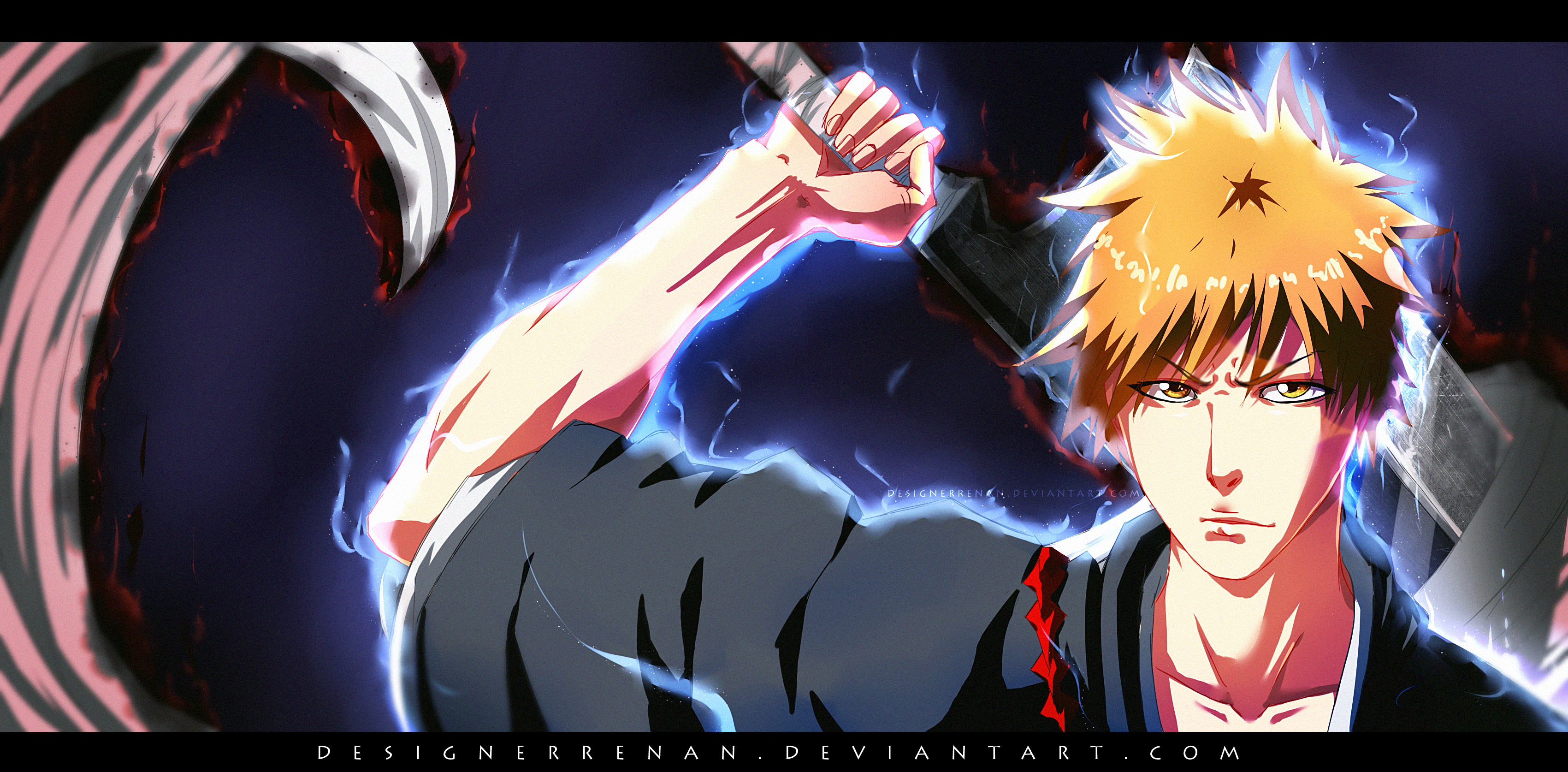 Ichigo Kurosaki from Bleach with Zangetsu HD Wallpaper