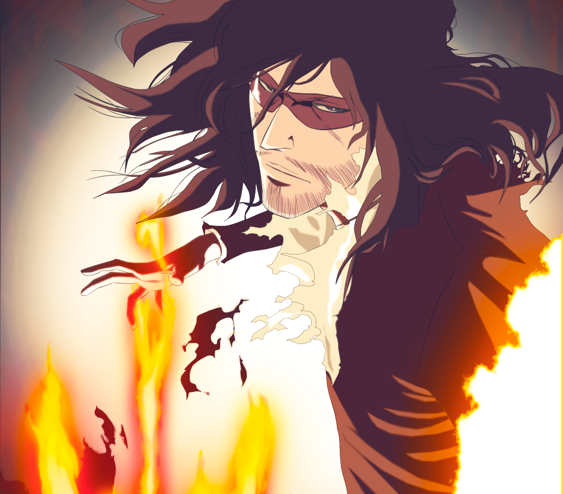 Zangetsu from Bleach with fire HD Wallpaper