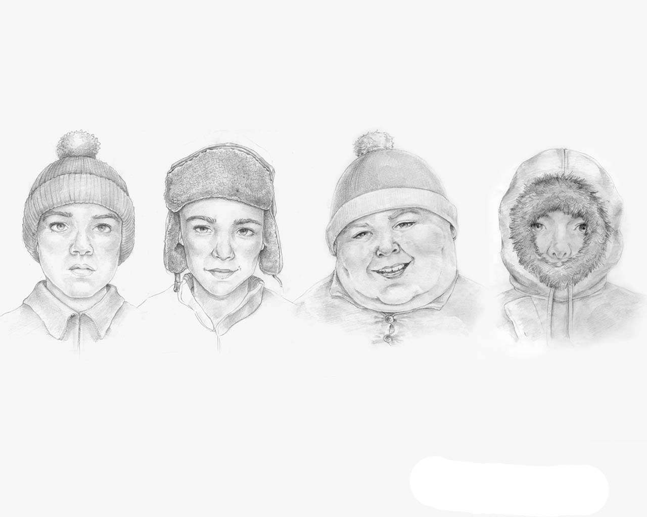 Four boys in winter hats HD Wallpaper
